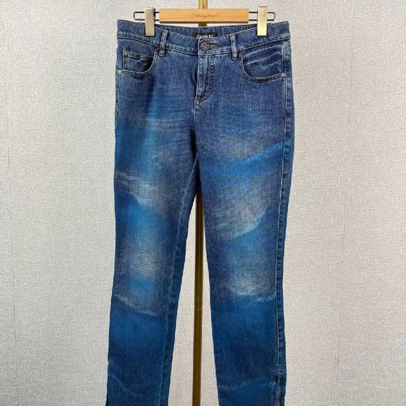 Chanel Chanel Deep Blue Cotton Women's Jeans 0089 Size 28" / US 6 / IT 42 - 1 Thumbnail