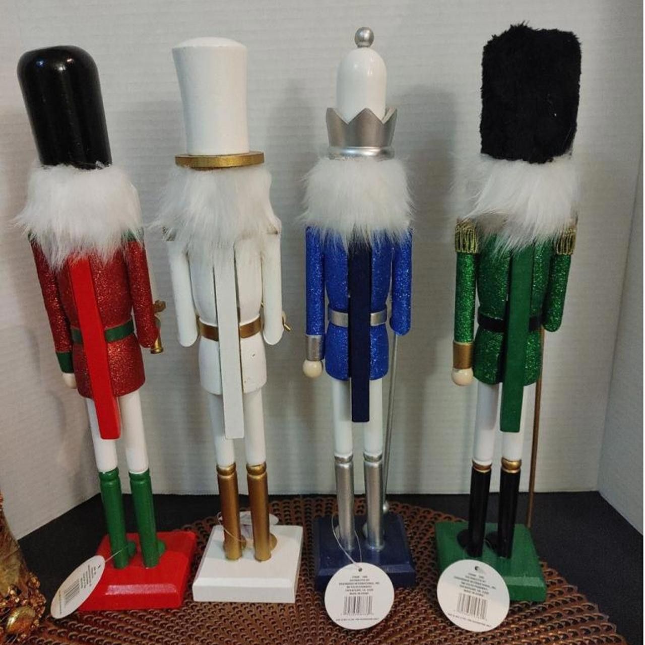 Designer Set of 4 Colorful Nutcracker Figurines - Christmas Decor Size ONE SIZE - 4 Thumbnail