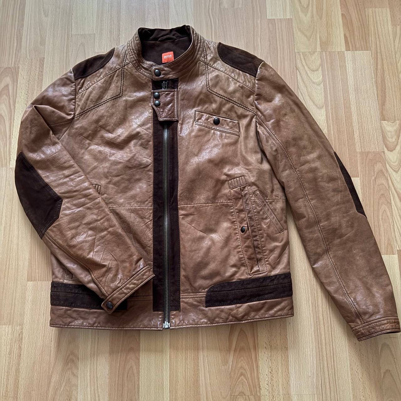 Hugo Boss Hugo Boss Orange Vintage leather jacket Size US L / EU 52-54 / 3 - 2 Thumbnail