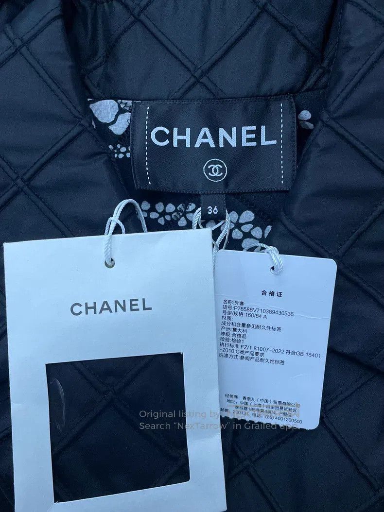 Chanel Chanel 25M black silk diamond plaid lapel long-sleeved jac Size XS / US 0-2 / IT 36-38 - 4 Thumbnail