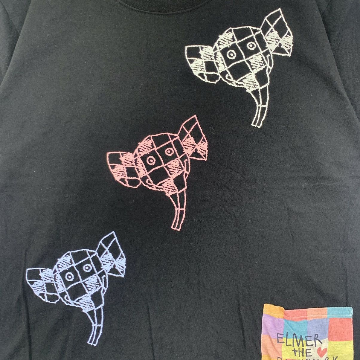Vintage ELMER CARTOON The Patchwork Elephant Tee Shirt Size XXL / US 16-18 / IT 52-54 - 3 Thumbnail