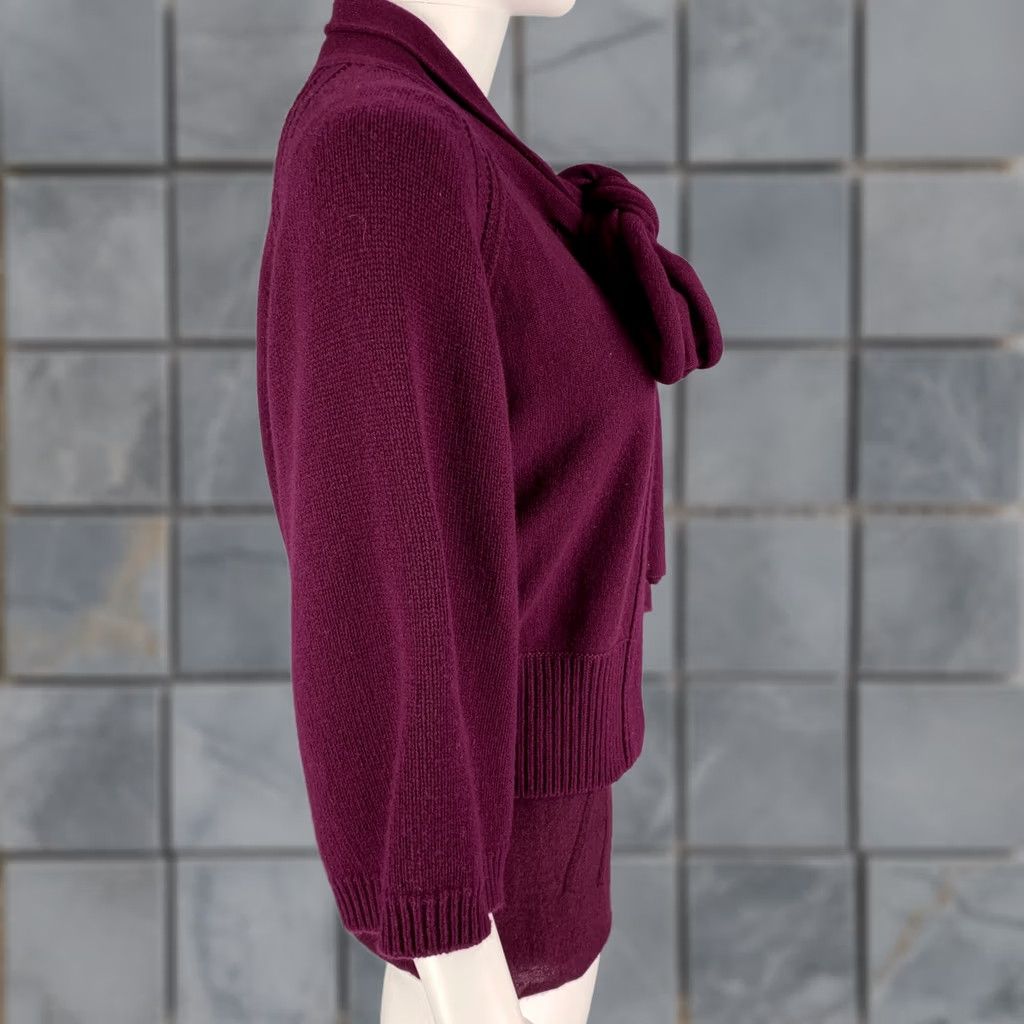 Lanvin LANVIN Purple Cashmere Cardigan Set 3/4 Sleeves M Women Cardigan Set Knitted Italy Size M / US 6-8 / IT 42-44 - 1 Thumbnail