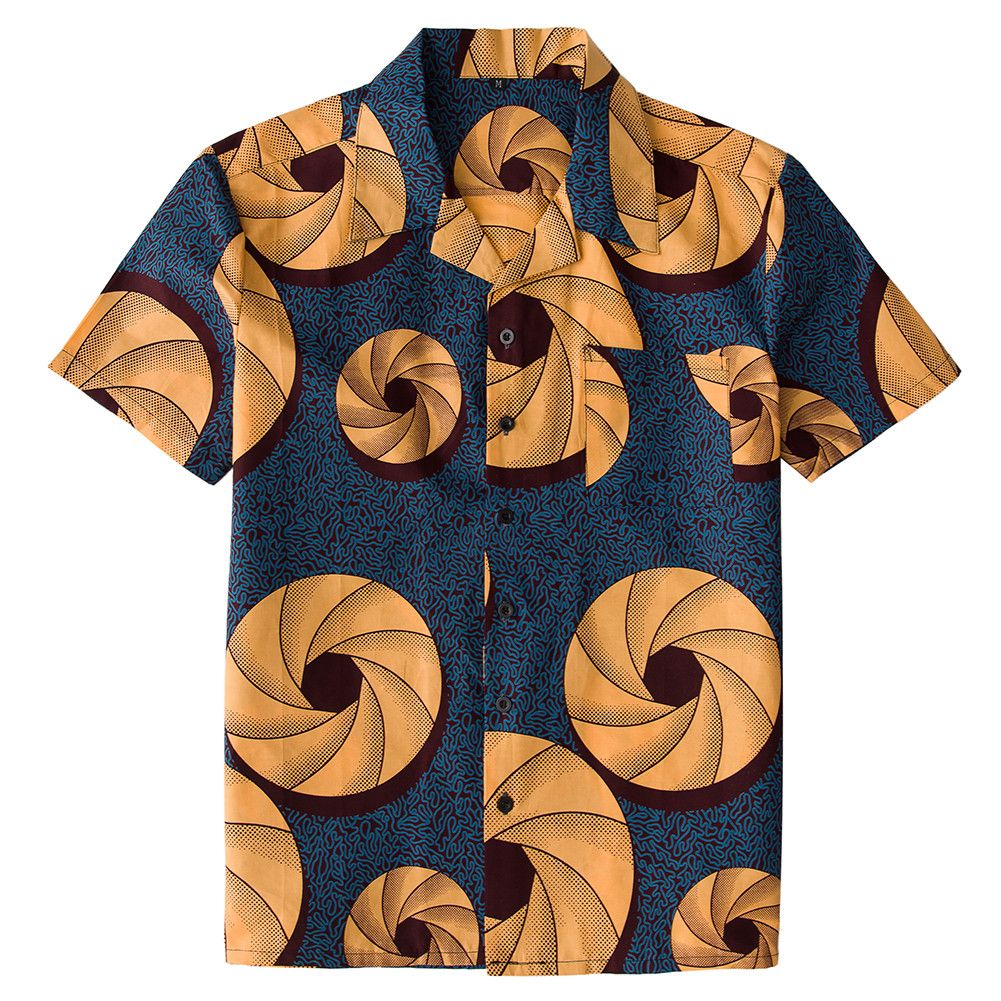 Other African Wax Print Men Shirt Short Sleeves Summer Size US M / EU 48-50 / 2 - 1 Thumbnail