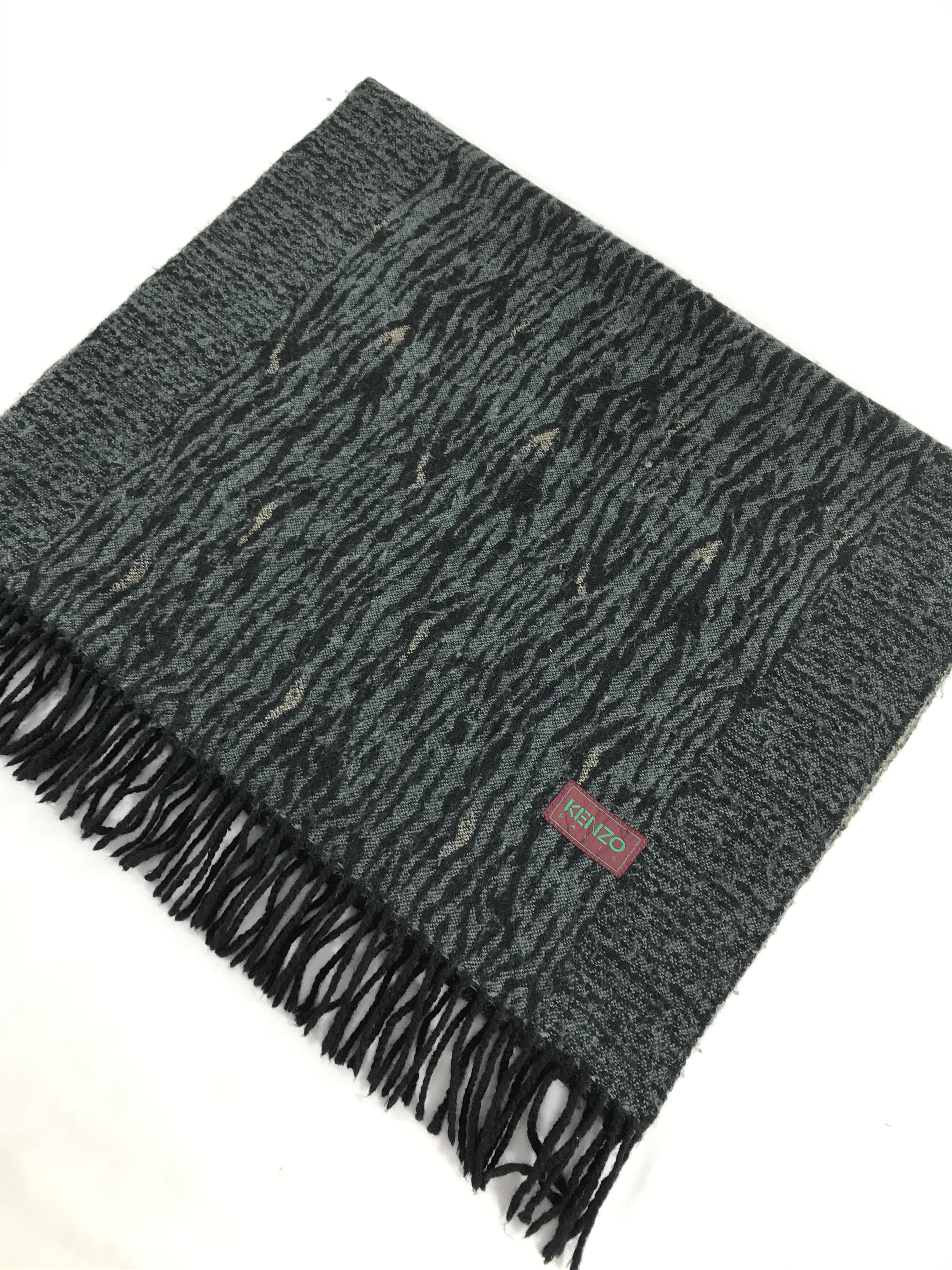 Kenzo Kenzo Zebra Stripes Wool Scarf Muffler V387 Size ONE SIZE - 3 Thumbnail