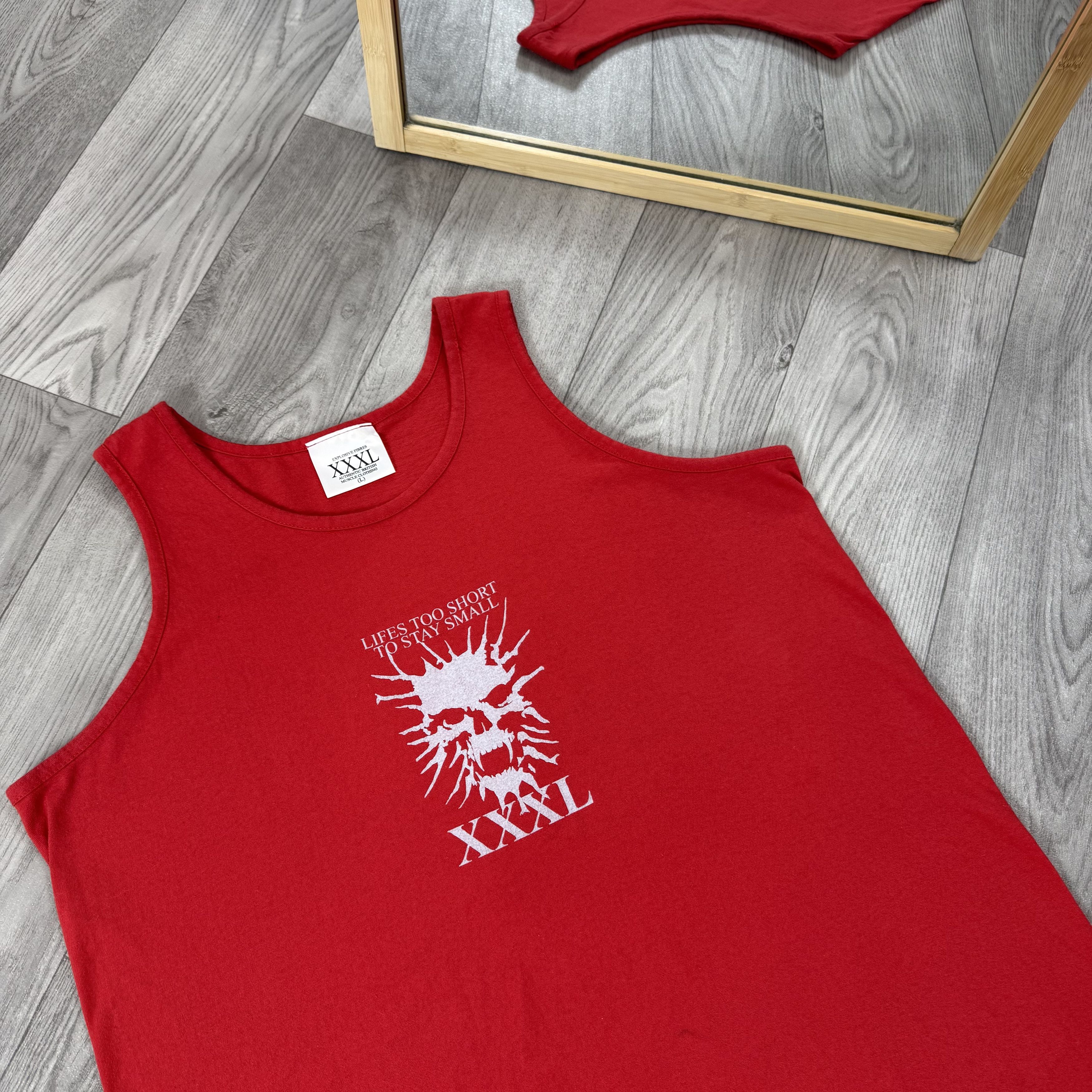 Vintage Vintage Gym Tank Top "LIFES TOO SHORT TO STAY SMALL" Red Size US M / EU 48-50 / 2 - 7 Thumbnail