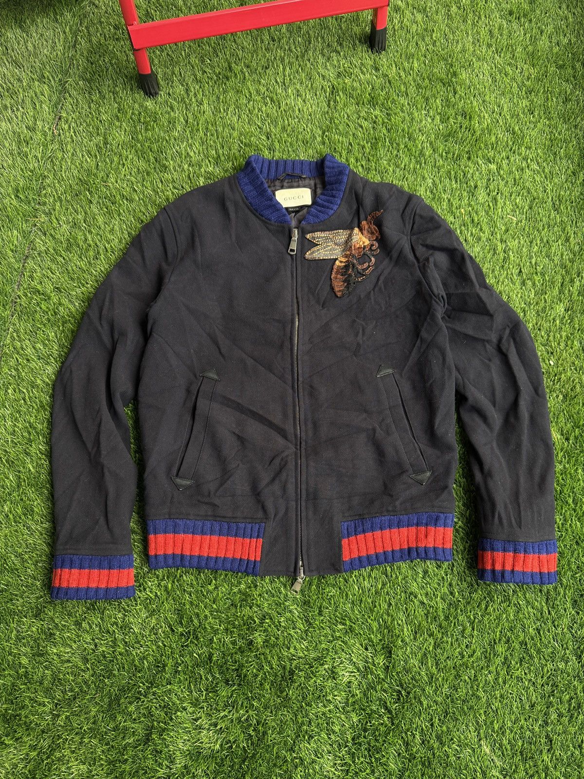 Gucci Bee embroidered wool Bomper Size US L / EU 52-54 / 3 - 1 Thumbnail