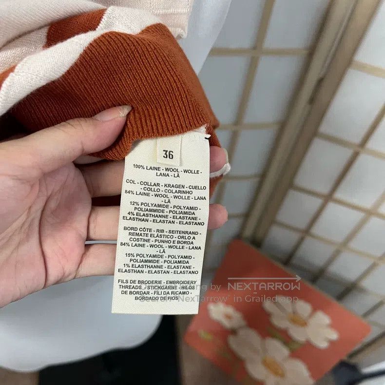Hermes Hermes Red and white knit short-sleeve, wool blend, rope e Size XS / US 0-2 / IT 36-38 - 4 Thumbnail