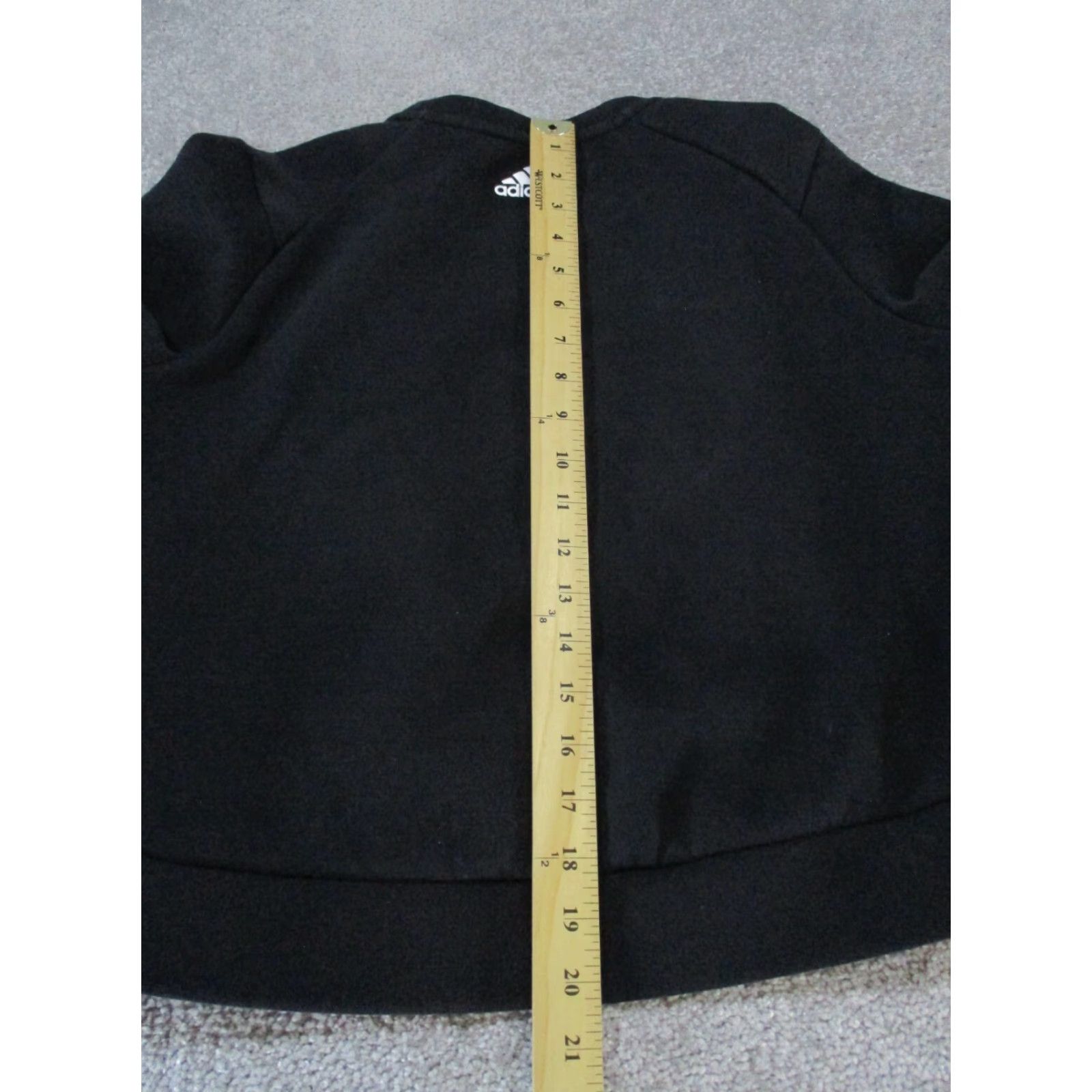 Adidas VINTAGE Adidas Sweater Womens Medium Black Cotton Fleece Pullover Crew Neck Casual Womens Size M / US 6-8 / IT 42-44 - 7 Thumbnail