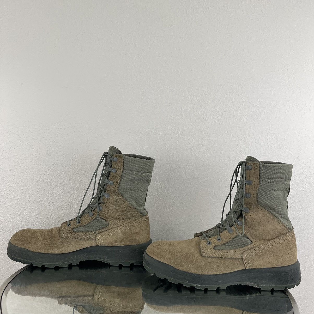 Belleville BELLEVILLE Mens Green Air Force Vibram Lace Up Combat Boots Size US 11.5 / EU 44-45 - 8 Thumbnail