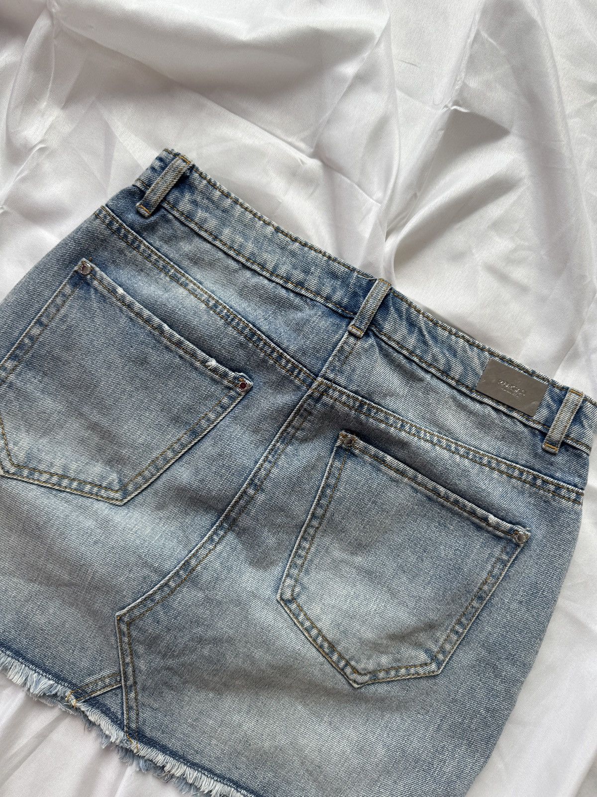 Morgan De Toi Morgan de Toi Vintage Sexy Y2K Asymmetric Denim Mini Skirt Size 27" / US 4 / IT 40 - 6 Thumbnail