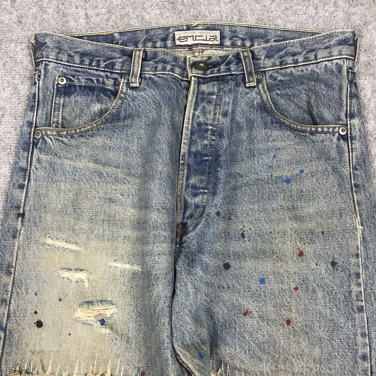 Japanese Brand ENTIA DISTRESSED DENIM JAPAN STYLE DENIM PANTS Size US 30 / EU 46 - 6 Thumbnail