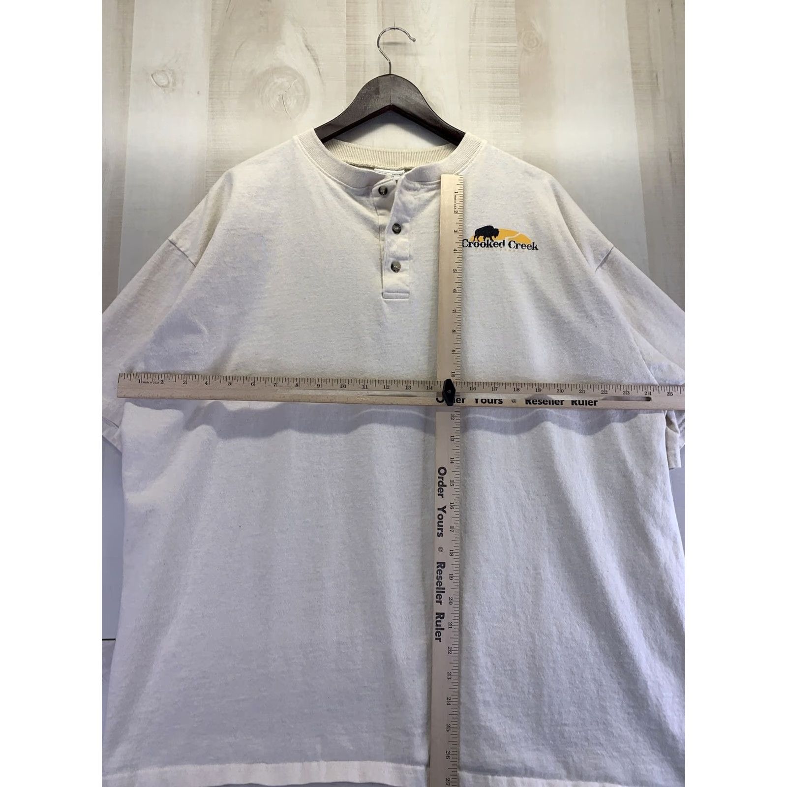 Anvil VINTAGE Crooked Creek Buffalo Ranch Womens T-Shirt Beige 2X Tan 2000s Y2K Anvil Shirt Womens Size XXL / US 16-18 / IT 52-54 - 5 Thumbnail