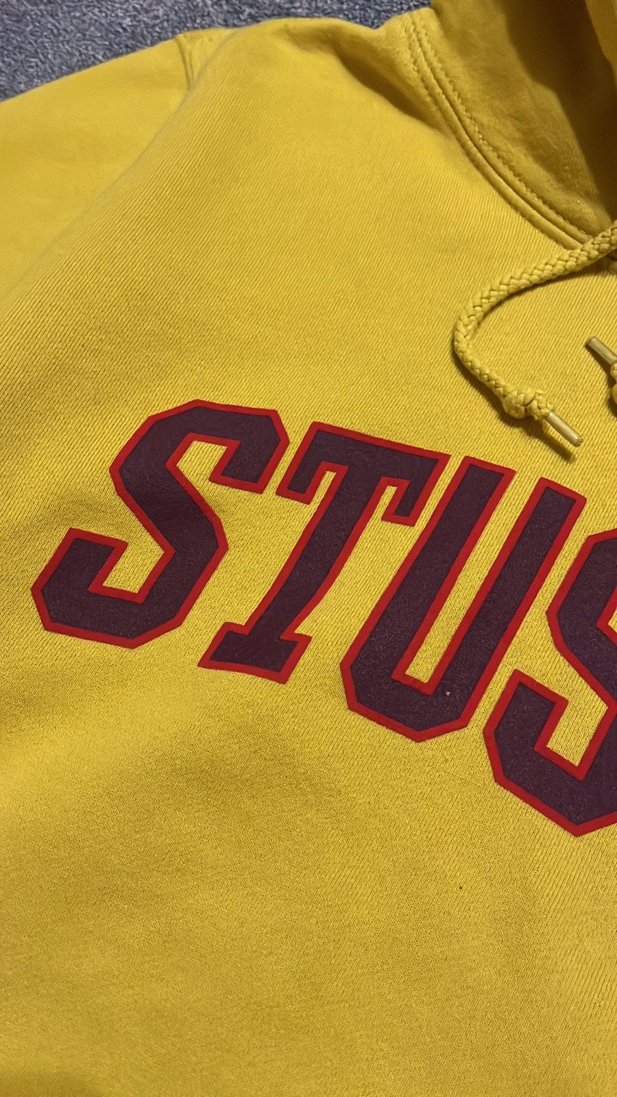 Stussy × Vintage Y2K Yellow Stussy Big logo Y2K Hoodie Size US S / EU 44-46 / 1 - 6 Thumbnail