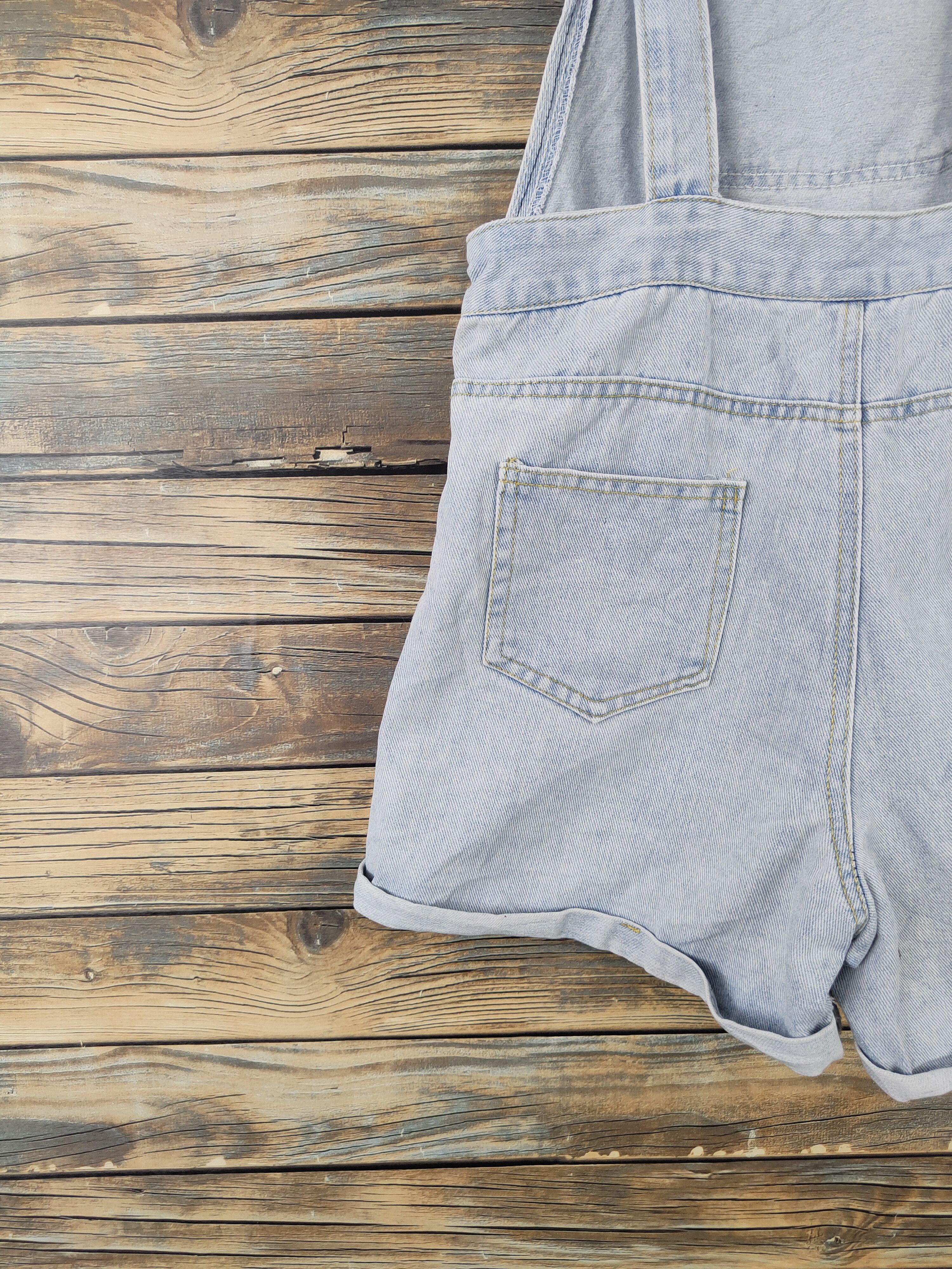 Japanese Brand × Vintage Yishanfushi Light Blue Denim Shortall Jumpsuits Size 28" / US 6 / IT 42 - 11 Thumbnail