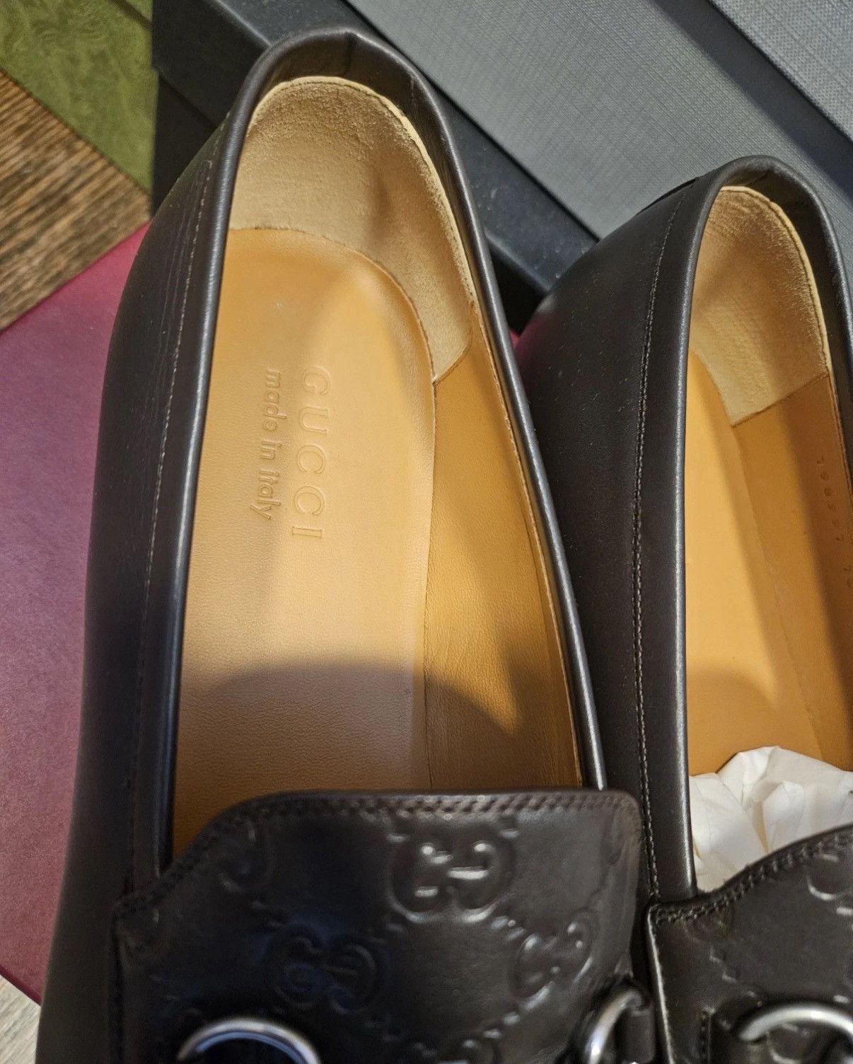 Gucci Gucci Brown Leather GG Embossed Horsebit Loafers - Size 7UK Size US 8 / EU 41 - 12 Thumbnail