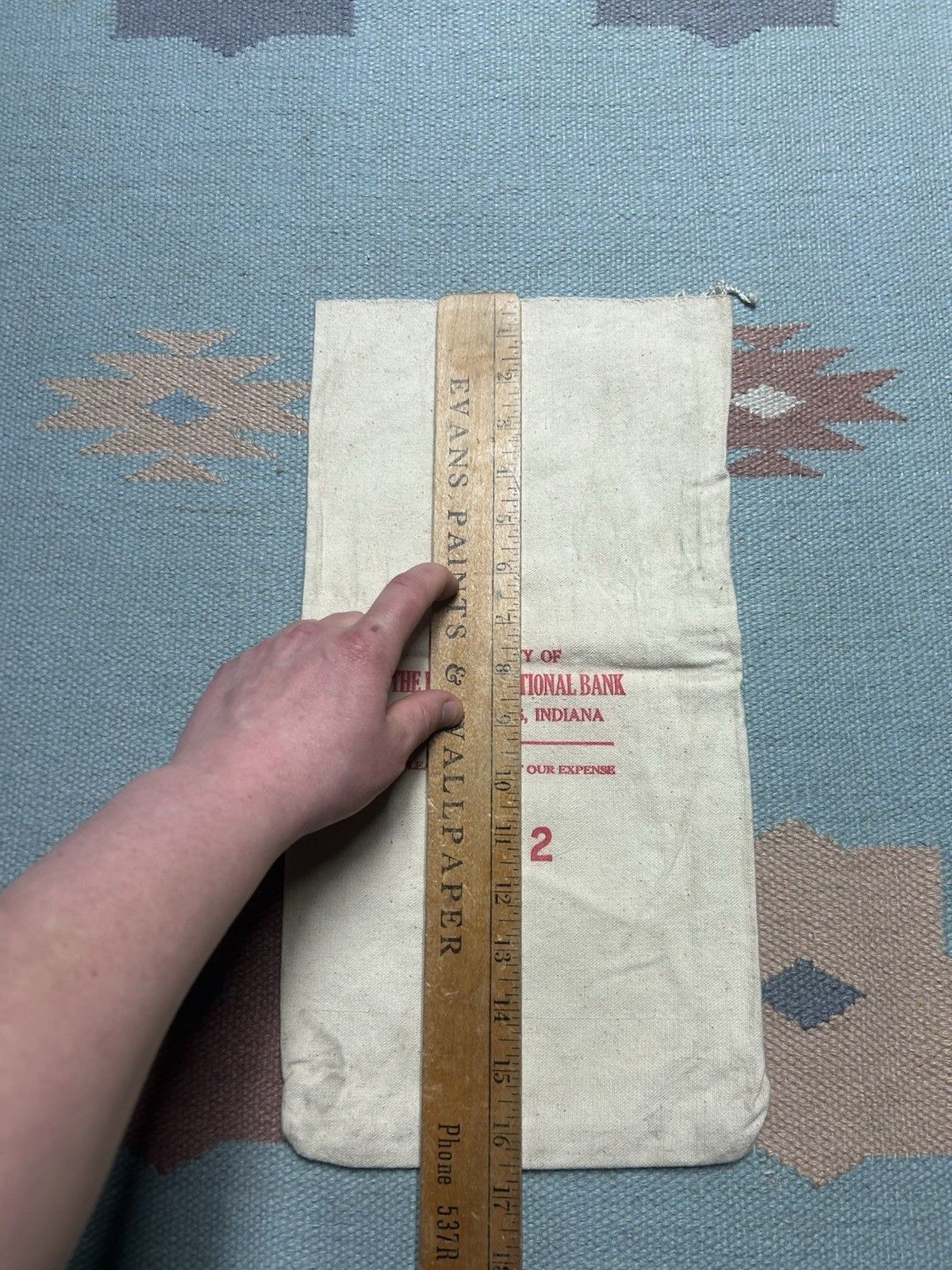 Vintage Vtg canvas bank money coin deposit bag Indiana national bank Size ONE SIZE - 8 Thumbnail