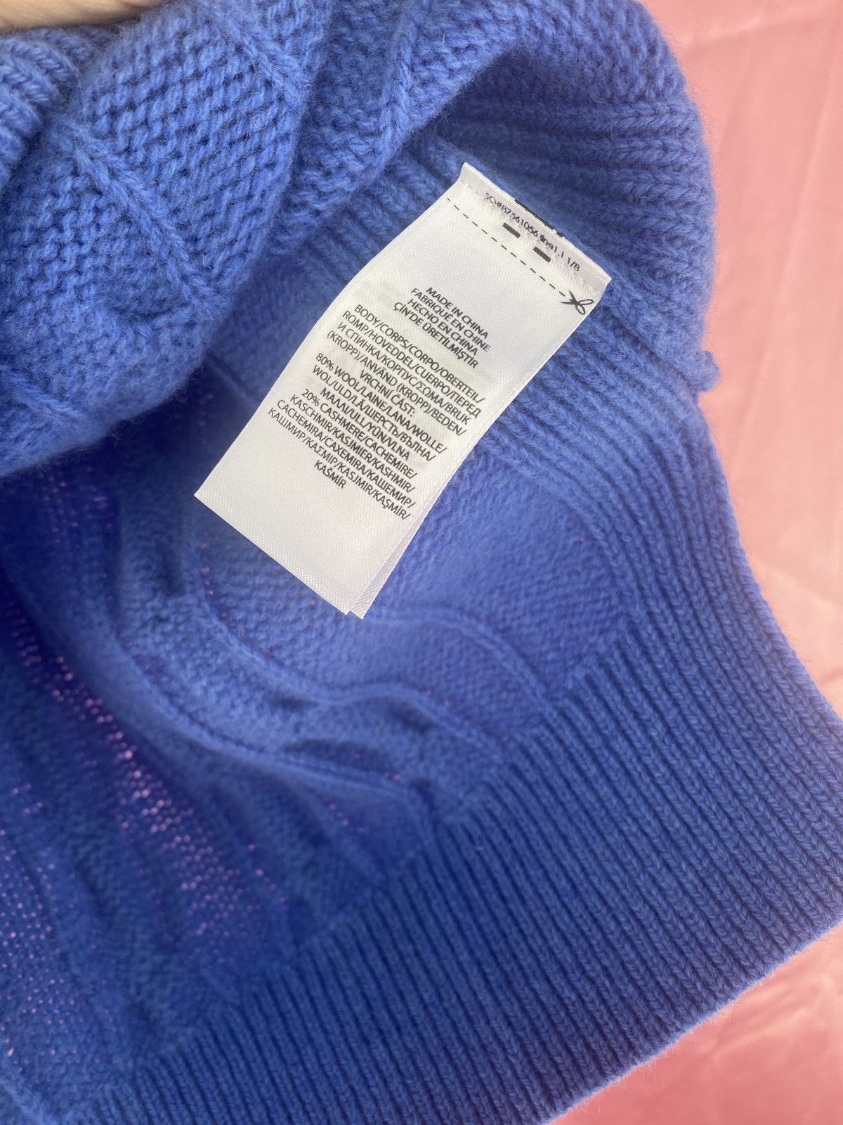 Polo Ralph Lauren NWT cable knit bright blue boxy vest sweater Size XL / US 12-14 / IT 48-50 - 5 Thumbnail
