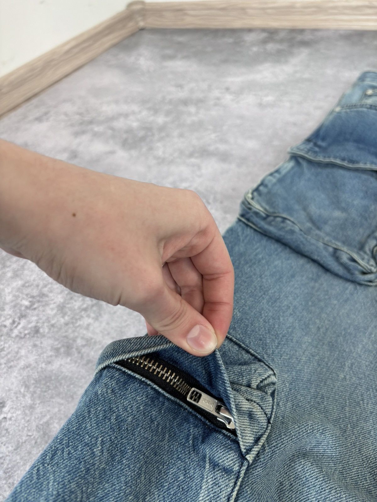 LFDY LFDY Live Fast Die Young Blue Multipocket Baggy Cargo Jeans Size US 34 / EU 50 - 6 Thumbnail