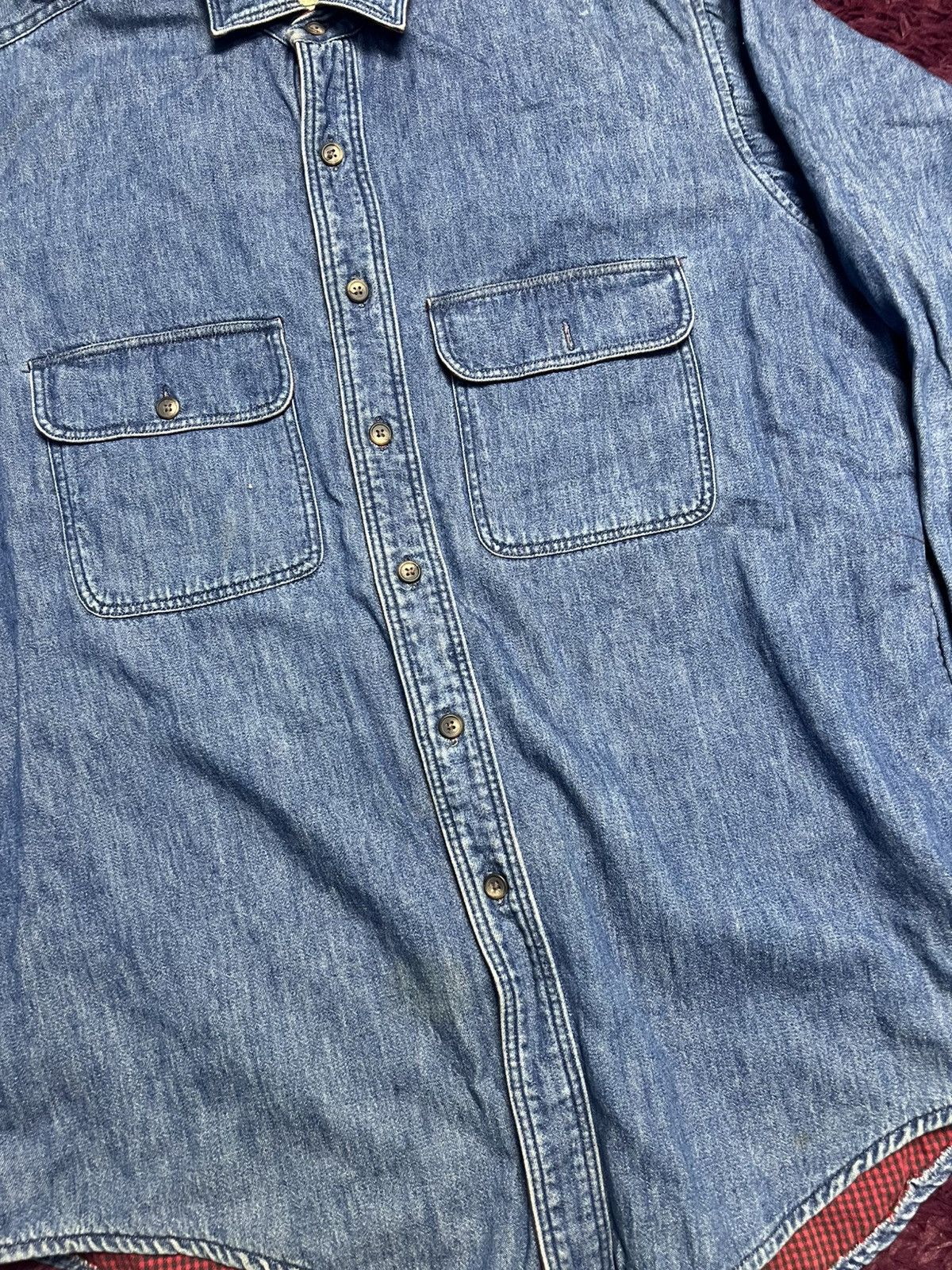L.L. Bean Vintage L.L. Bean Flannel-Lined Denim Shirt Made in USA (46) Size US M / EU 48-50 / 2 - 3 Thumbnail