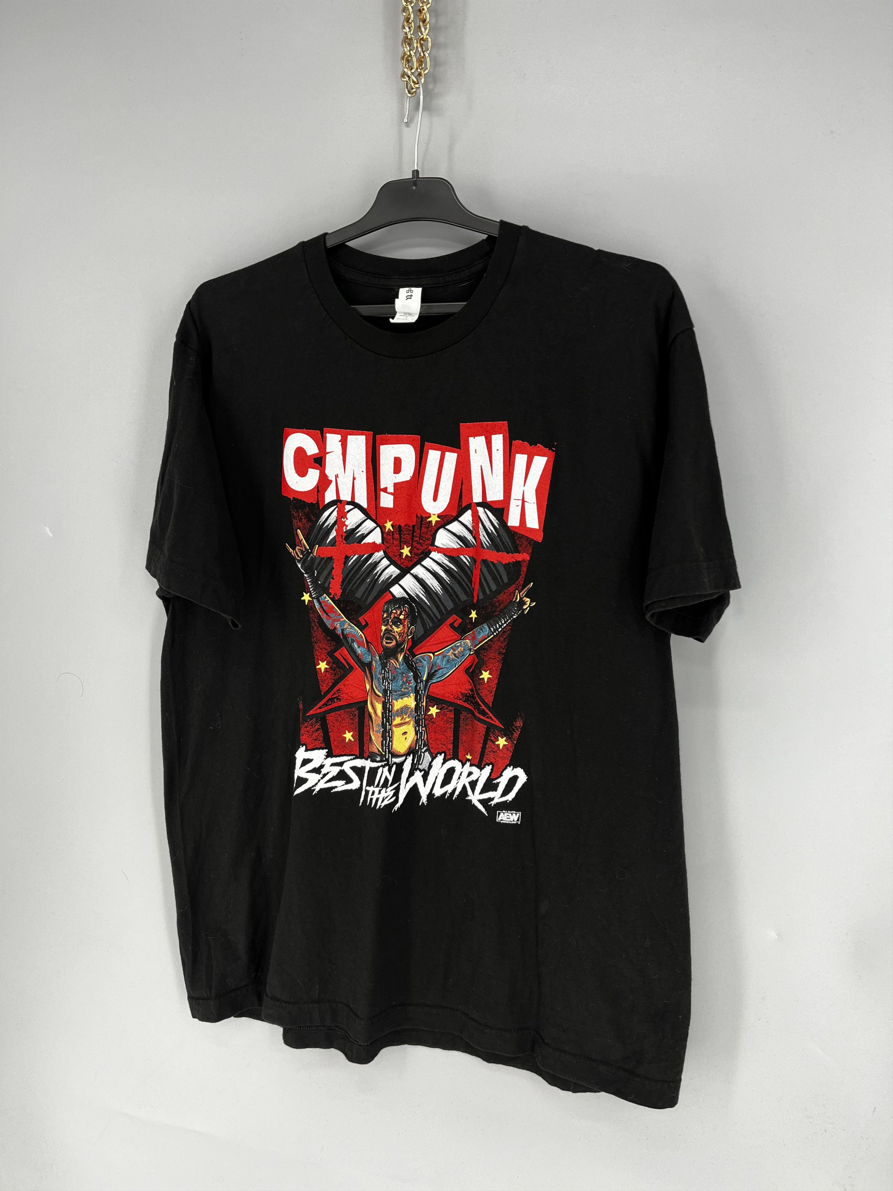 Band Tees Vintage Y2K CM Punk WWE Wrestler Black Tee Size XL Size US XL / EU 56 / 4 - 3 Thumbnail
