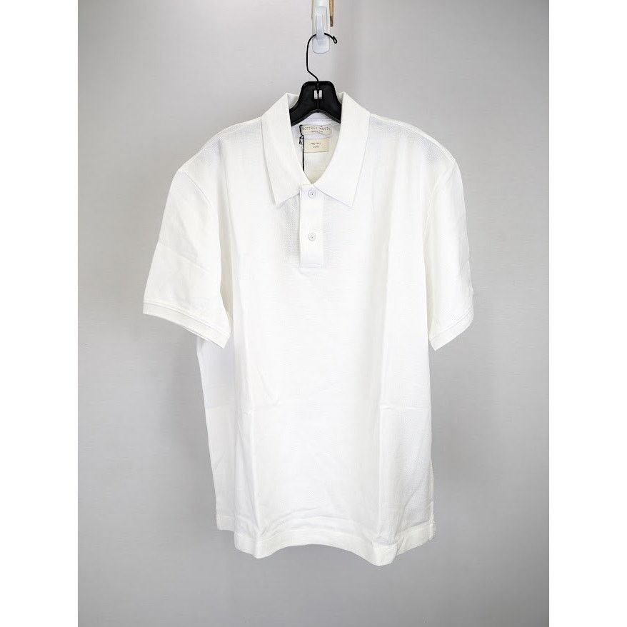 Bottega Veneta o1rshd1 New Piquet Jersey Polo T-Shirt in Optic White Size US L / EU 52-54 / 3 - 1 Thumbnail