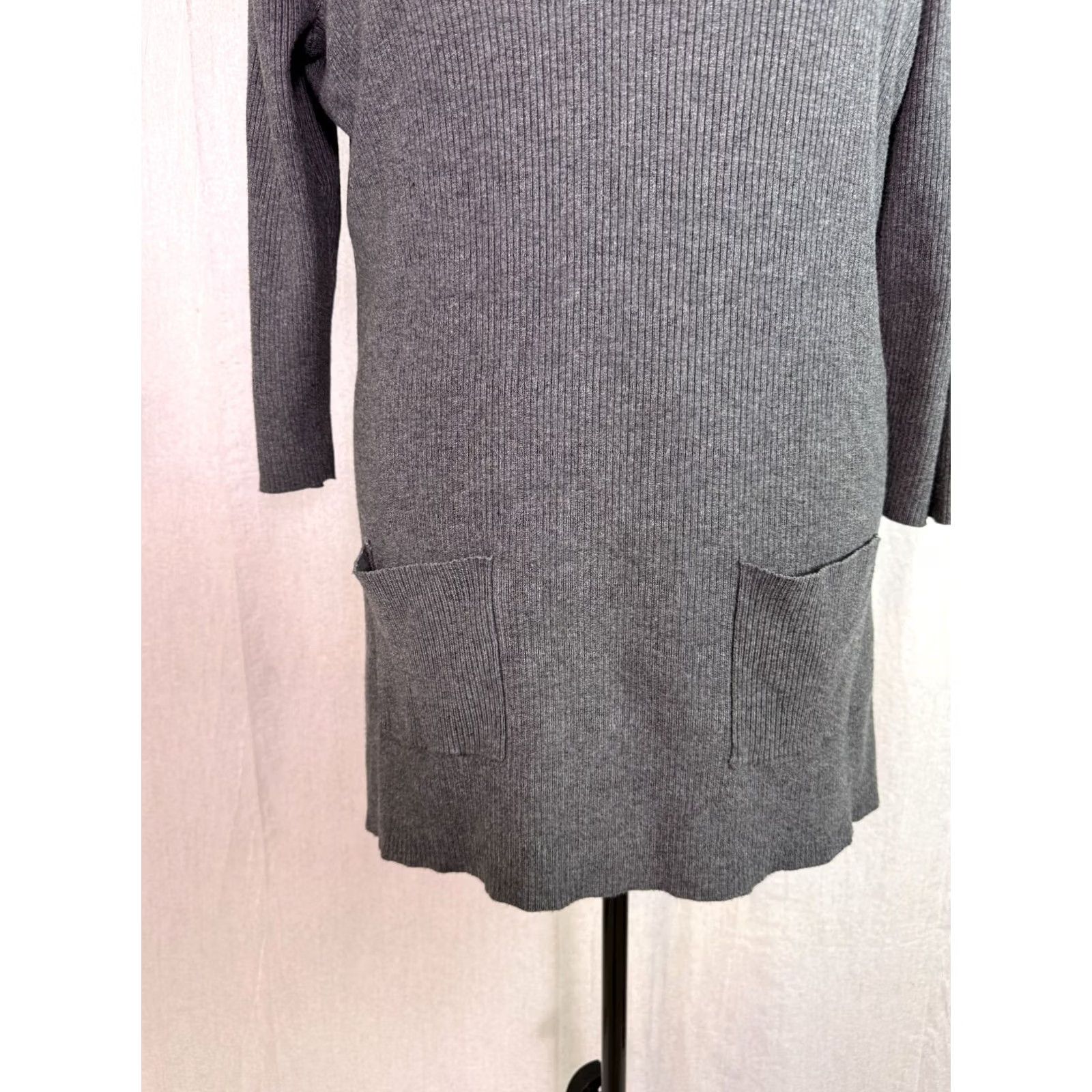 Incu INC Womens Plus 0X Gray Sweater Cowl Neck Solid Long Sleeve 3/4 Pockets D859 Size XL / US 12-14 / IT 48-50 - 3 Thumbnail
