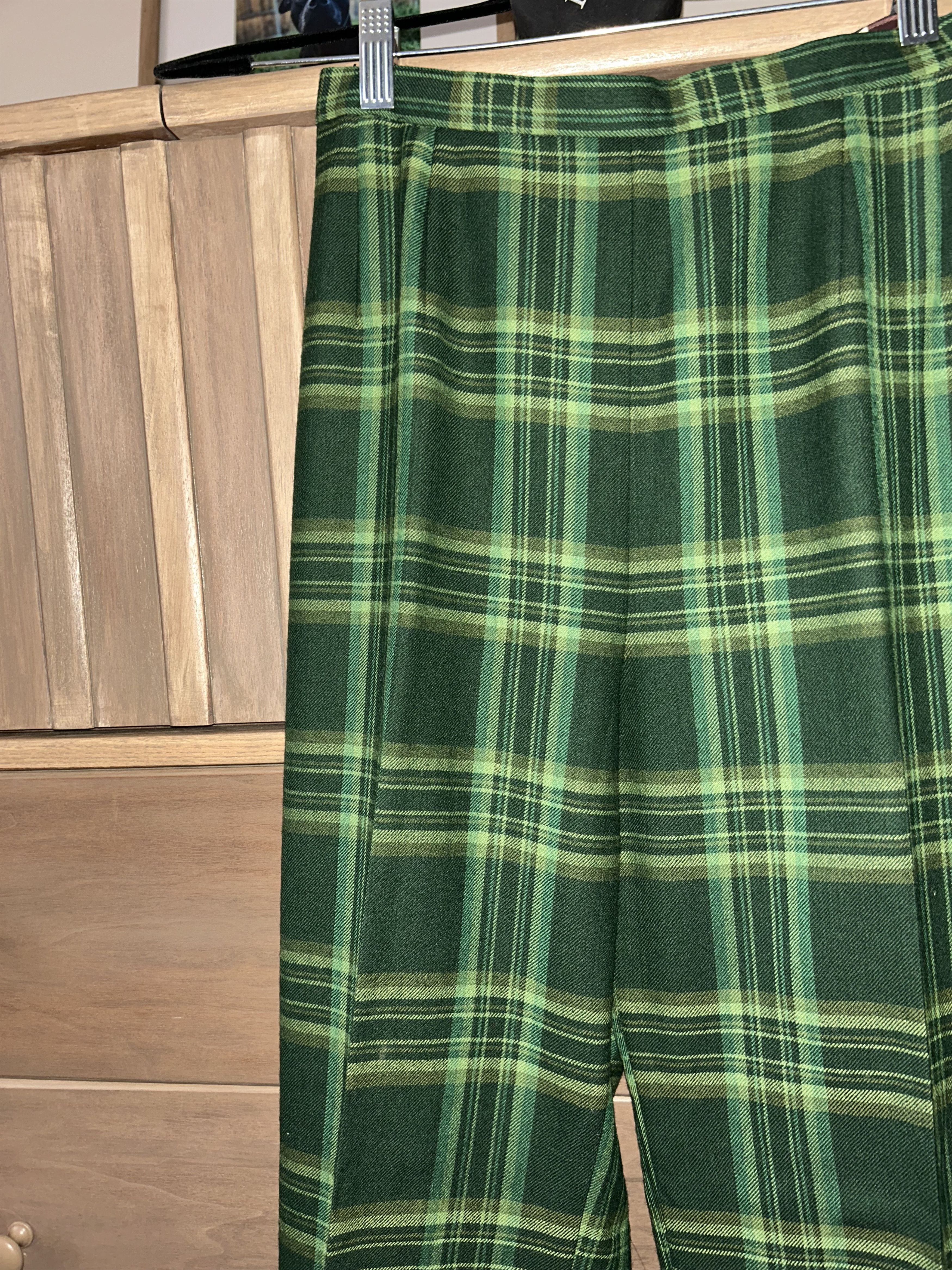 Highland VTG Wide Leg Trousers 100% Virgin Worsted Wool Size 27" / US 4 / IT 40 - 3 Thumbnail