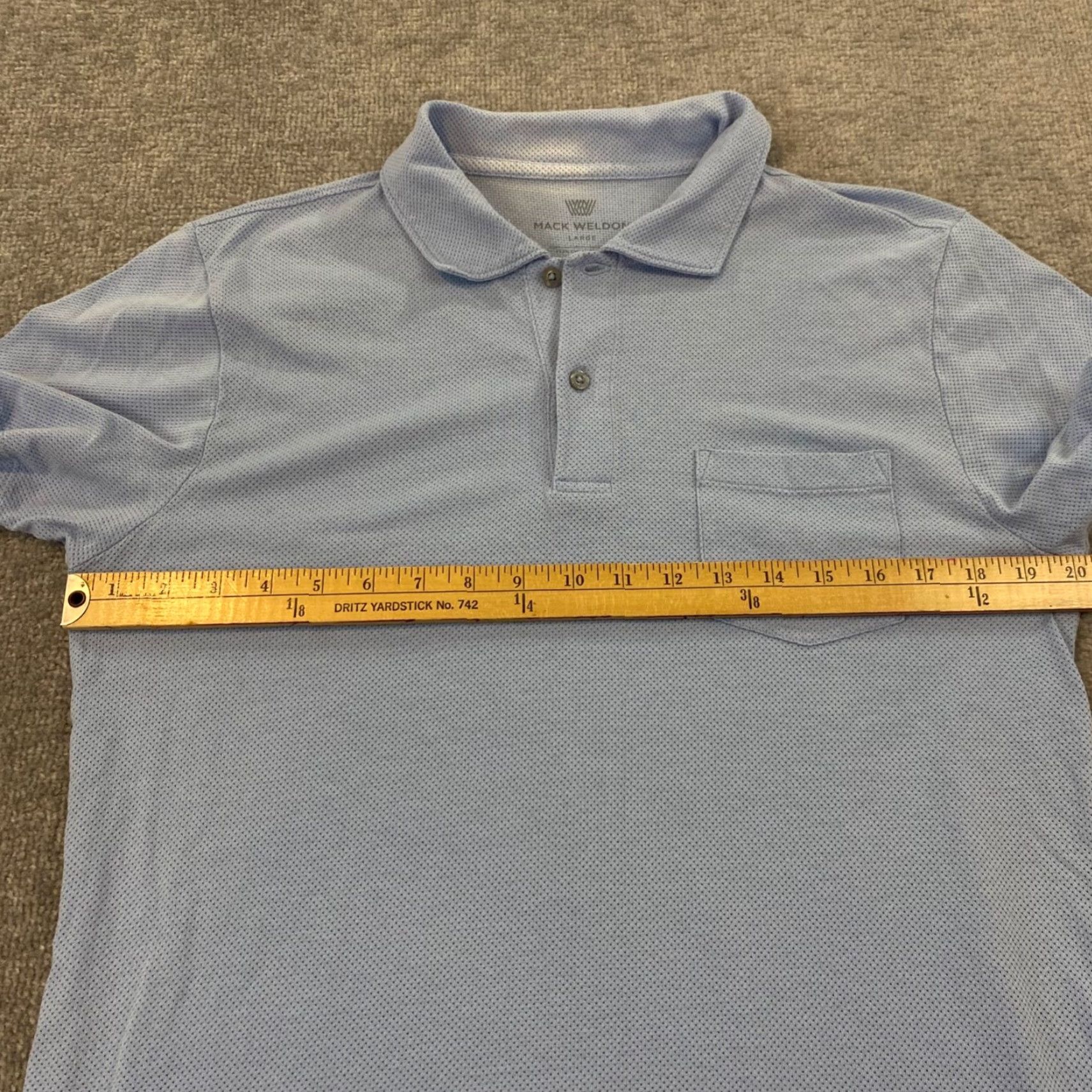 Vintage Mack Weldon Polo Mens Large Light Blue Golf Shirt Short Sleeve Collared Pocket Size US L / EU 52-54 / 3 - 7 Thumbnail