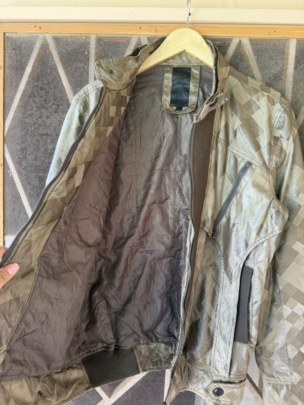 Japanese Brand Alien biker jacket geometric pattern Size US L / EU 52-54 / 3 - 10 Thumbnail