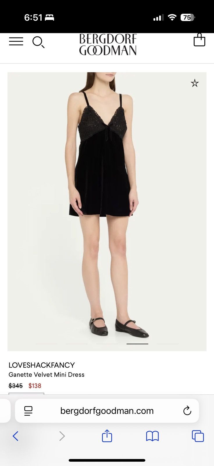 LoveShackFancy Ganette Velvet Mini Dress Size XS / US 0-2 / IT 36-38 - 2 Thumbnail