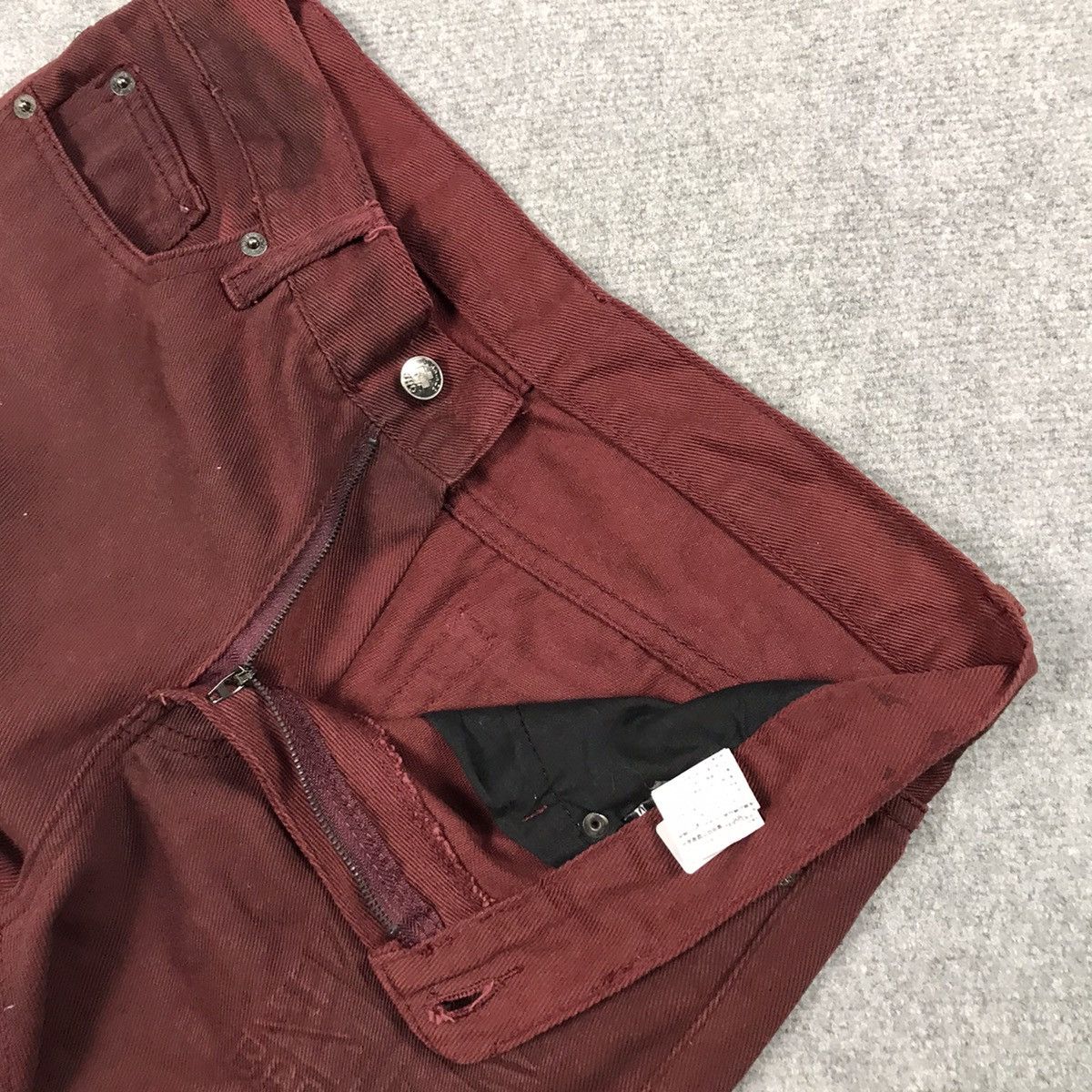 If Six Was Nine × Japanese Brand × Seditionaries BERNINGS SHO DARK RED PUNK PANTS Size US 31 - 16 Thumbnail