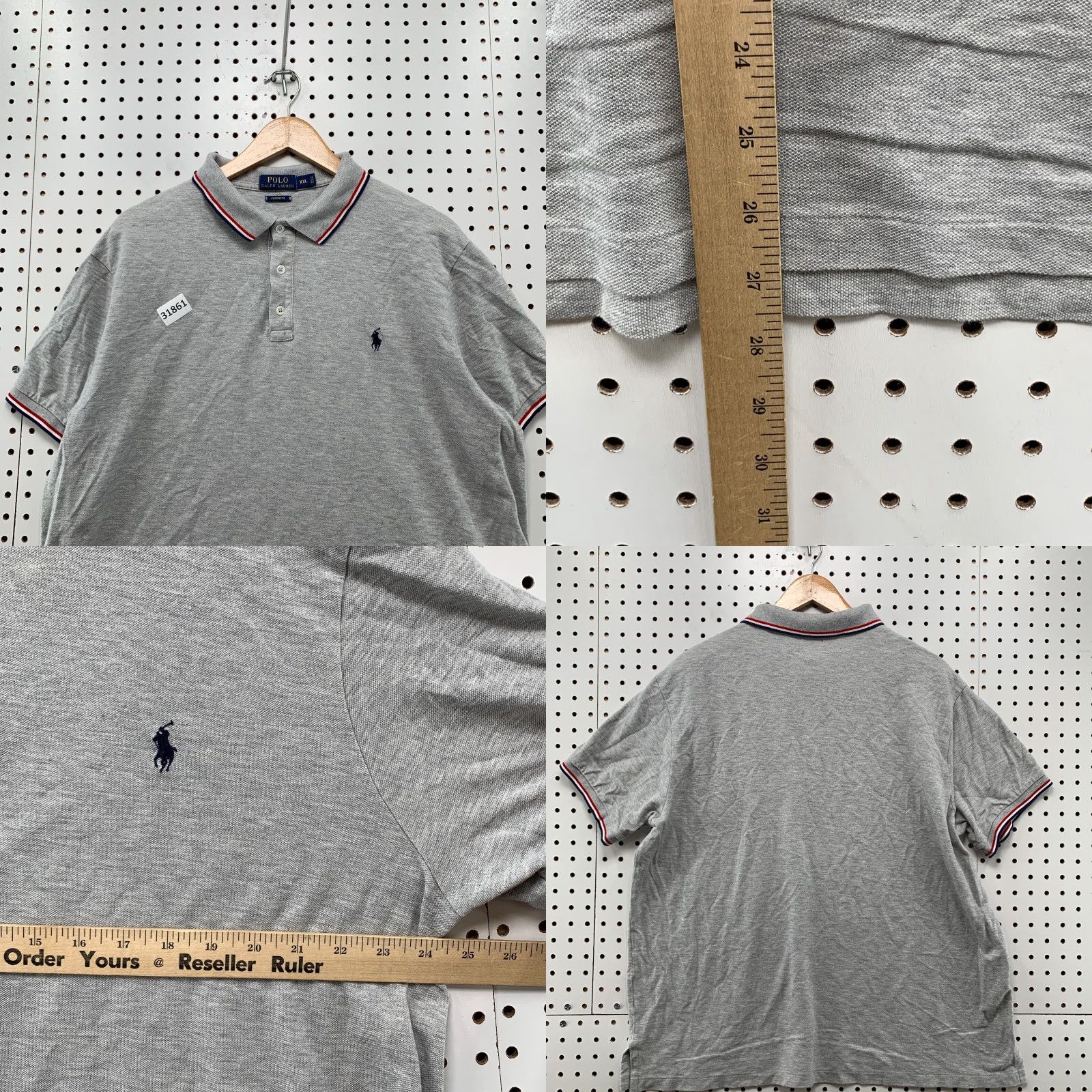 Ralph Lauren VINTAGE Polo Ralph Lauren Gray Short Sleeve Polo Shirt Men 2XL Blue Pony Size US XXL / EU 58 / 5 - 8 Thumbnail