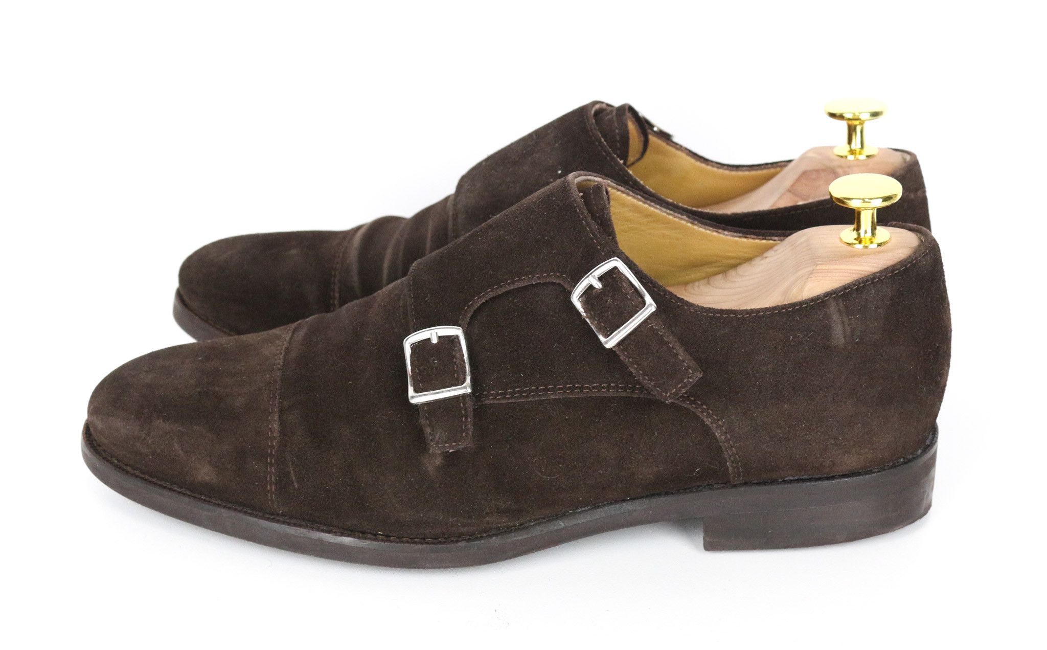 Suitsupply EU40 Brown Suede Calf Leather Double Monk Shoes 73519 Size US 7 / EU 40 - 5 Thumbnail