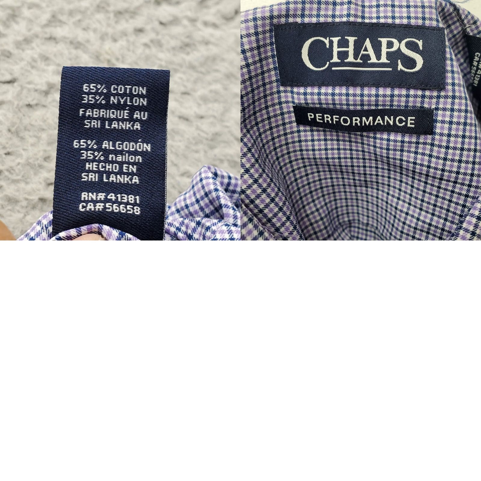 Chaps Chaps Shirt Mens L Multicolor Check Performance Stretch Ultimate Cooling Comfort Size US L / EU 52-54 / 3 - 8 Thumbnail