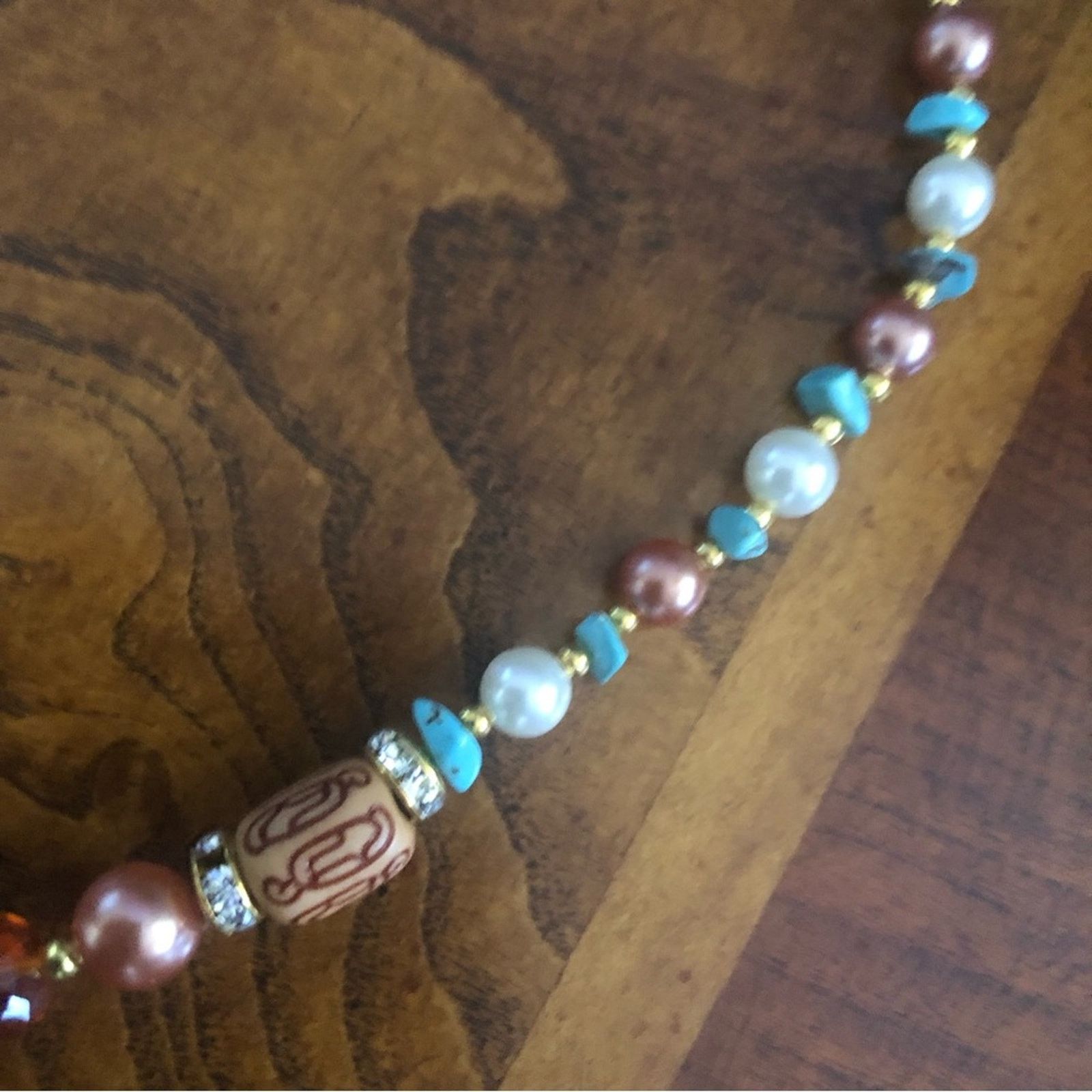 Handmade Handcrafted repurpose carved carnelian cameo necklace Size ONE SIZE - 8 Thumbnail