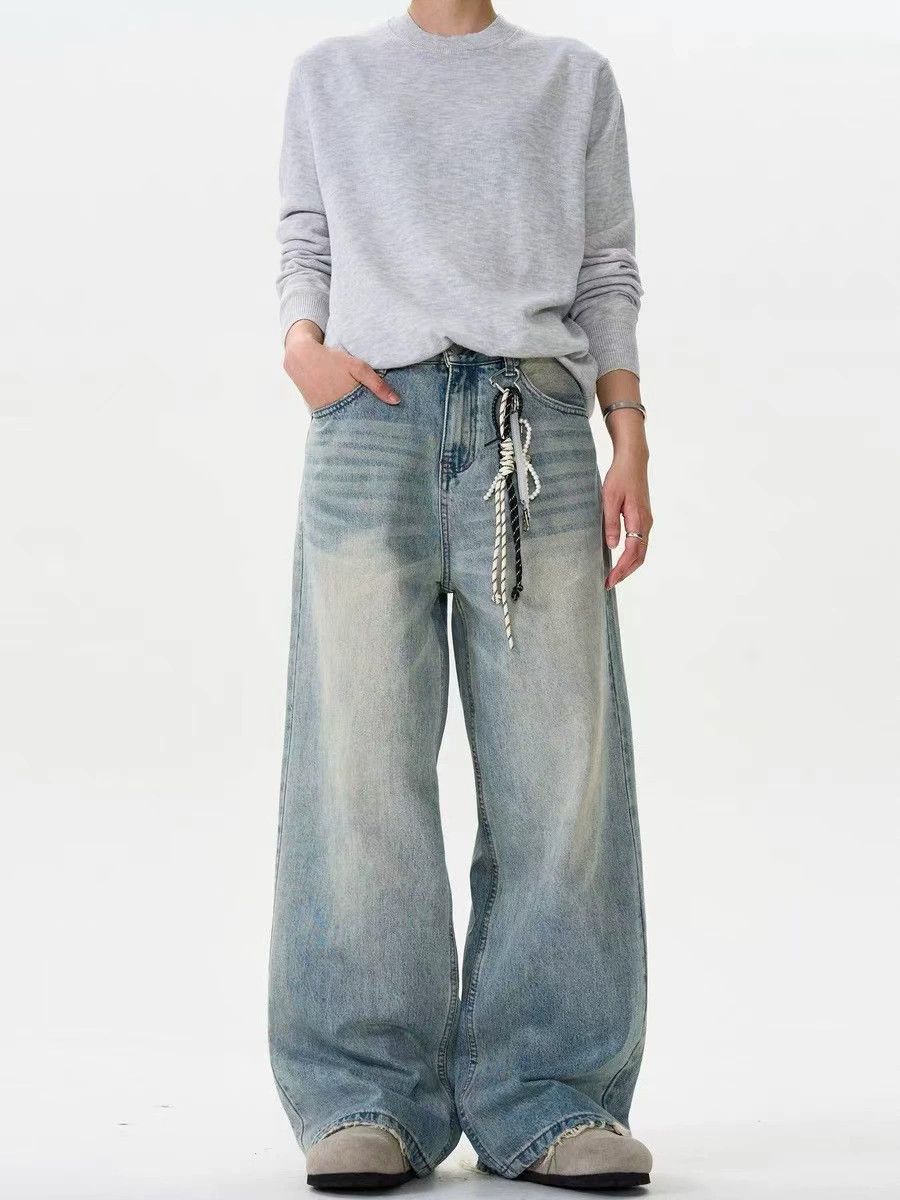 Jean American retro cleanfit washed distressed jeans Size US 32 / EU 48 - 1 Thumbnail