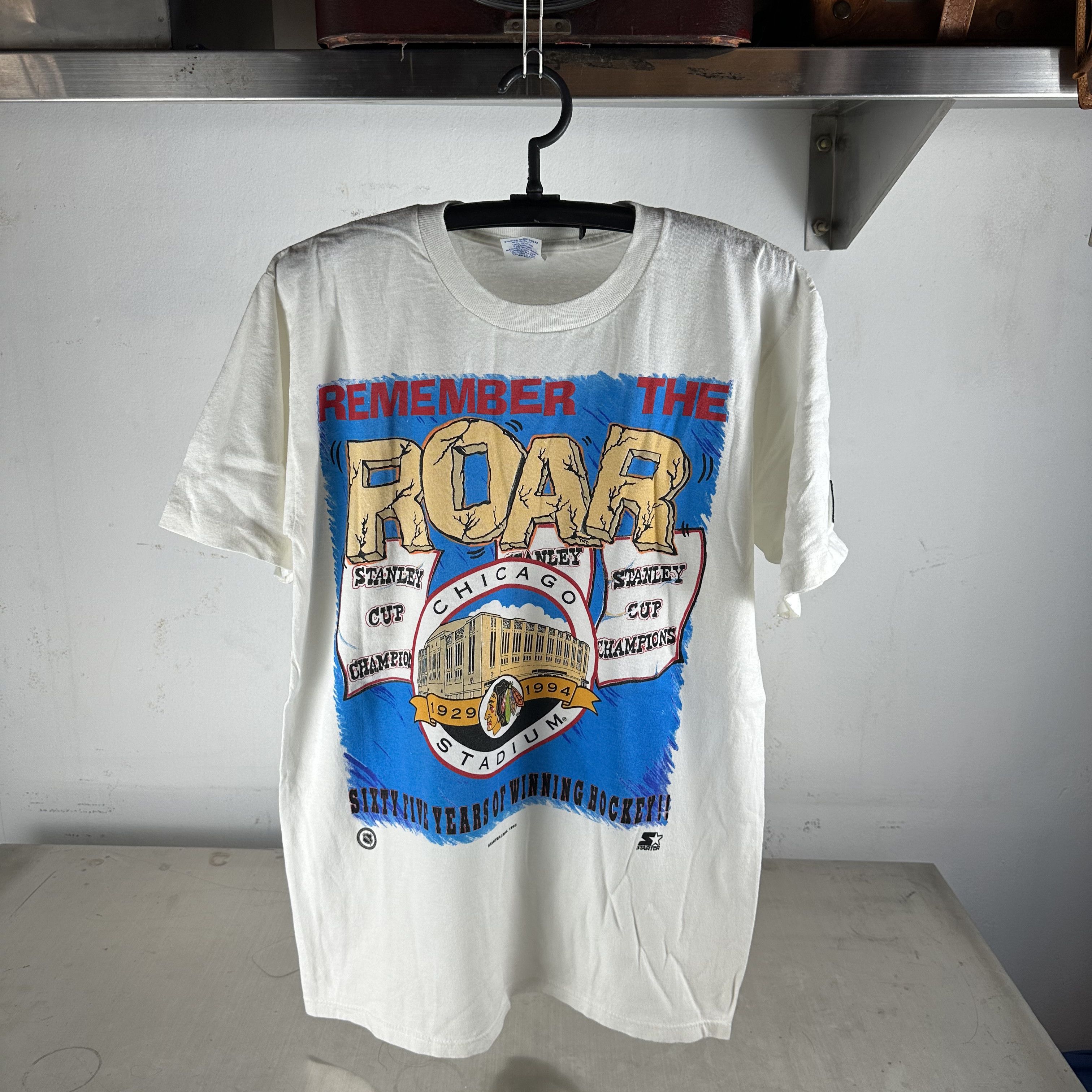 Vintage 90s Chicago Blackhawks NHL Stanley Cup Champions T-Shirt Size US M / EU 48-50 / 2 - 1 Thumbnail