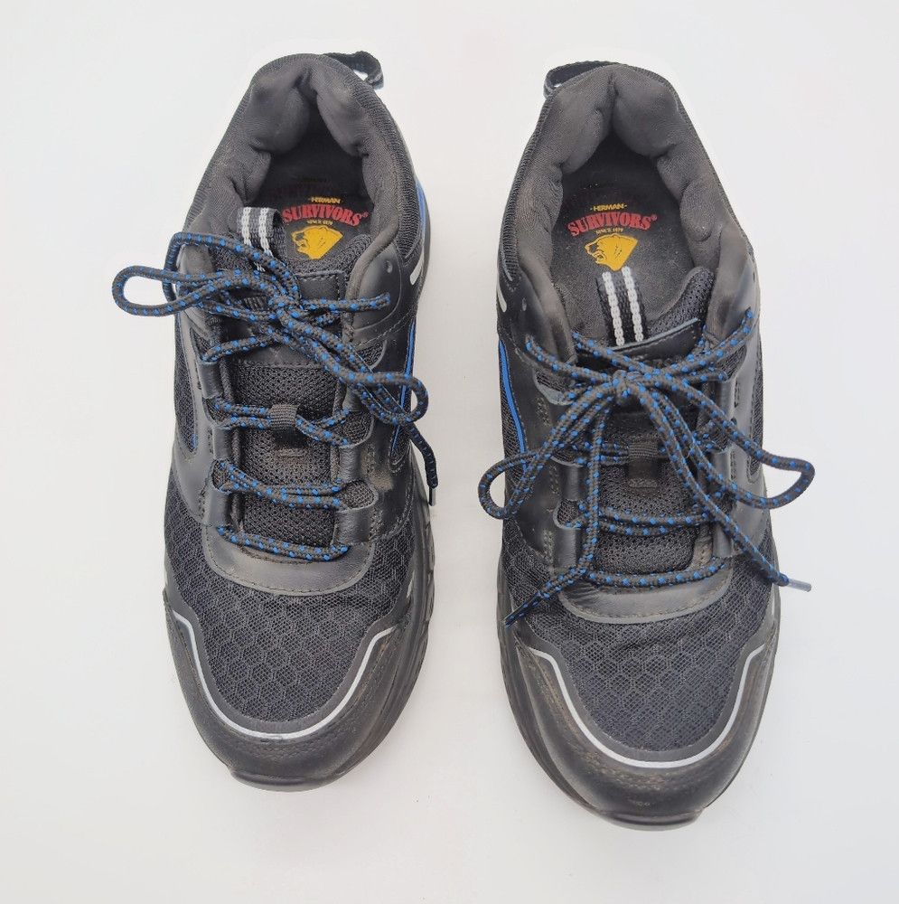 Other Herman Survivors Sz 7.5 Black and Blue Leather Athletic Sho Size US 7.5 / EU 40-41 - 4 Thumbnail
