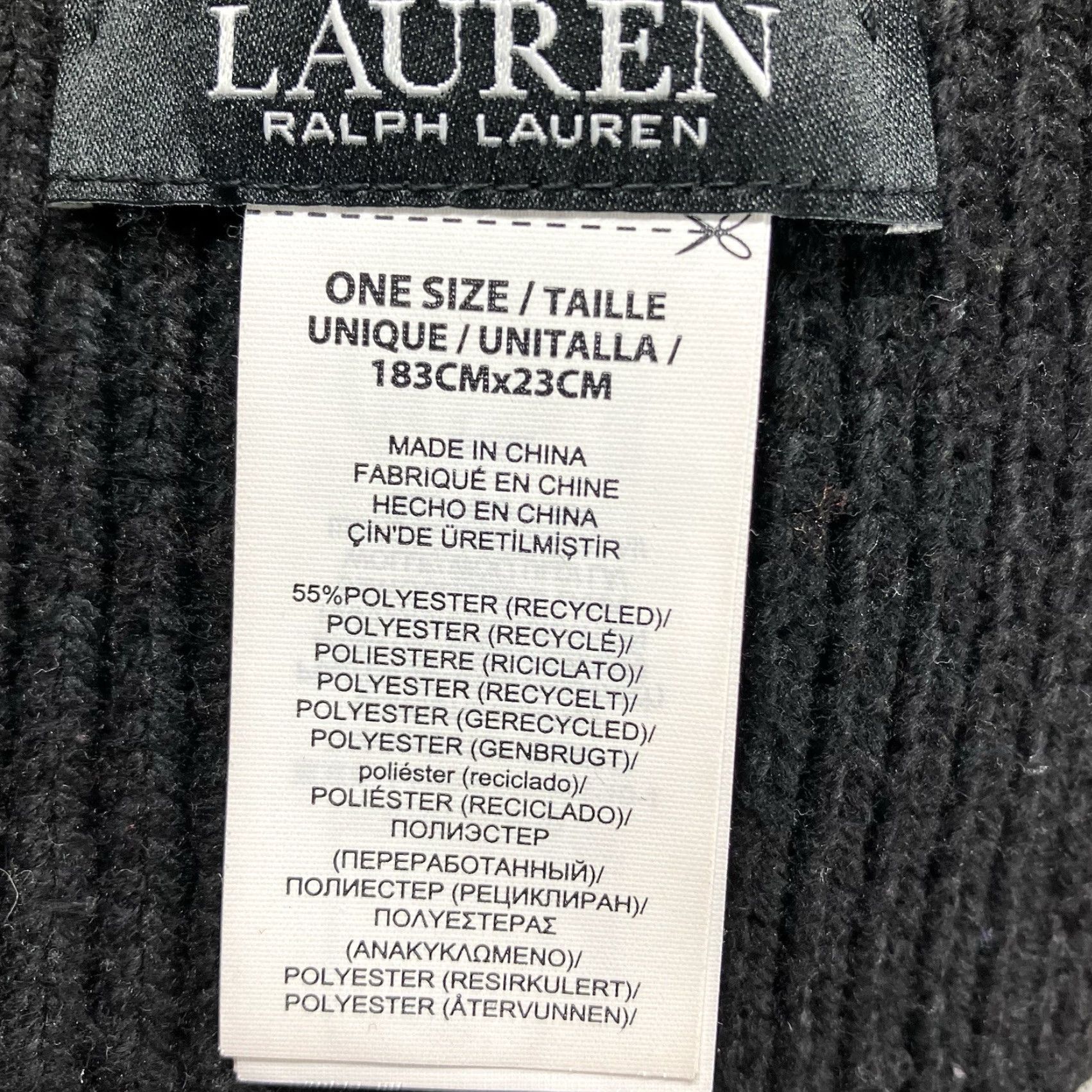 Ralph Lauren Lauren Ralph Lauren Scarf Cable Knit Neckwear Black Womens Size ONE SIZE - 6 Thumbnail