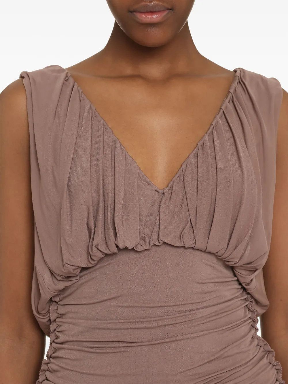 Saint Laurent Paris o1y0126 Mini Dress in Brown Size S / US 4 / IT 40 - 3 Thumbnail