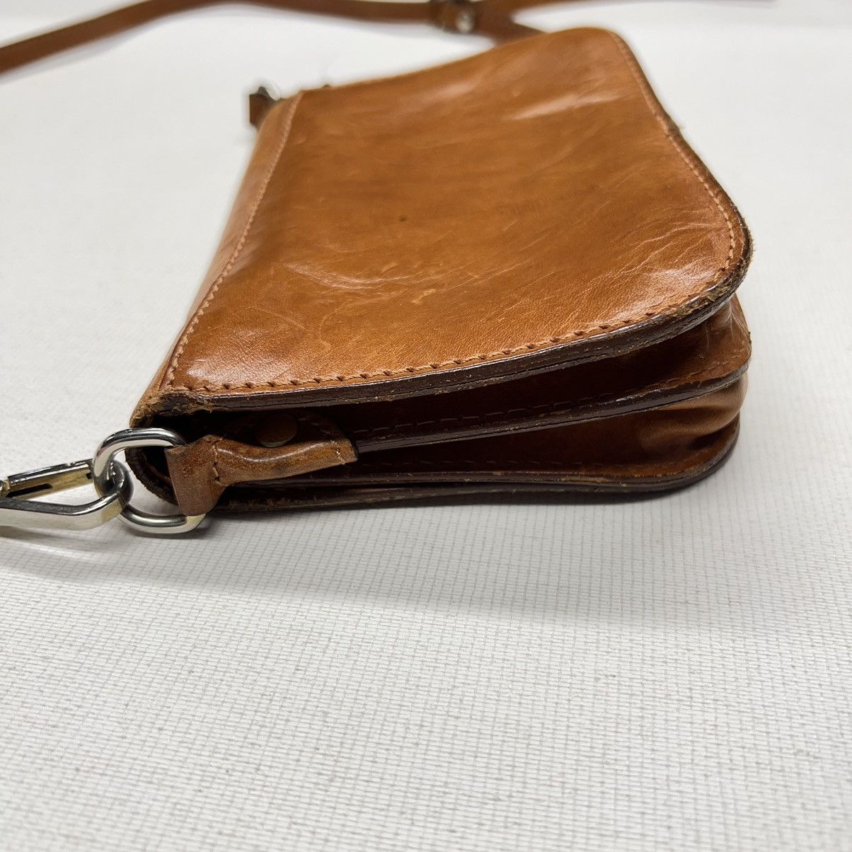 Vera Pelle × Vintage VTG Vera Pelle Leather Bag Brown Crossbody Purse Strap Size ONE SIZE - 14 Thumbnail