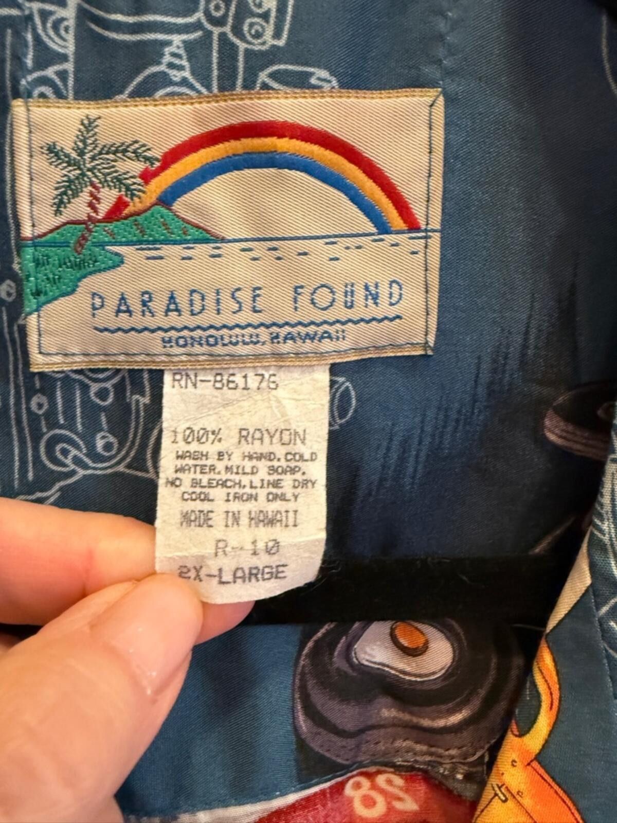 Paradise Found Paradise Found Vintage Hot Rod Hawaiian Shirt sz 2XL Size US XXL / EU 58 / 5 - 4 Thumbnail