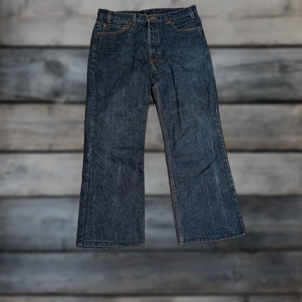 Levi's VINTAGE Levi's 517 Jeans Men 36x28 Dark Blue 90s Retro USA Made Five-Pocket Straight Mens Size US 36 / EU 52 - 1 Thumbnail