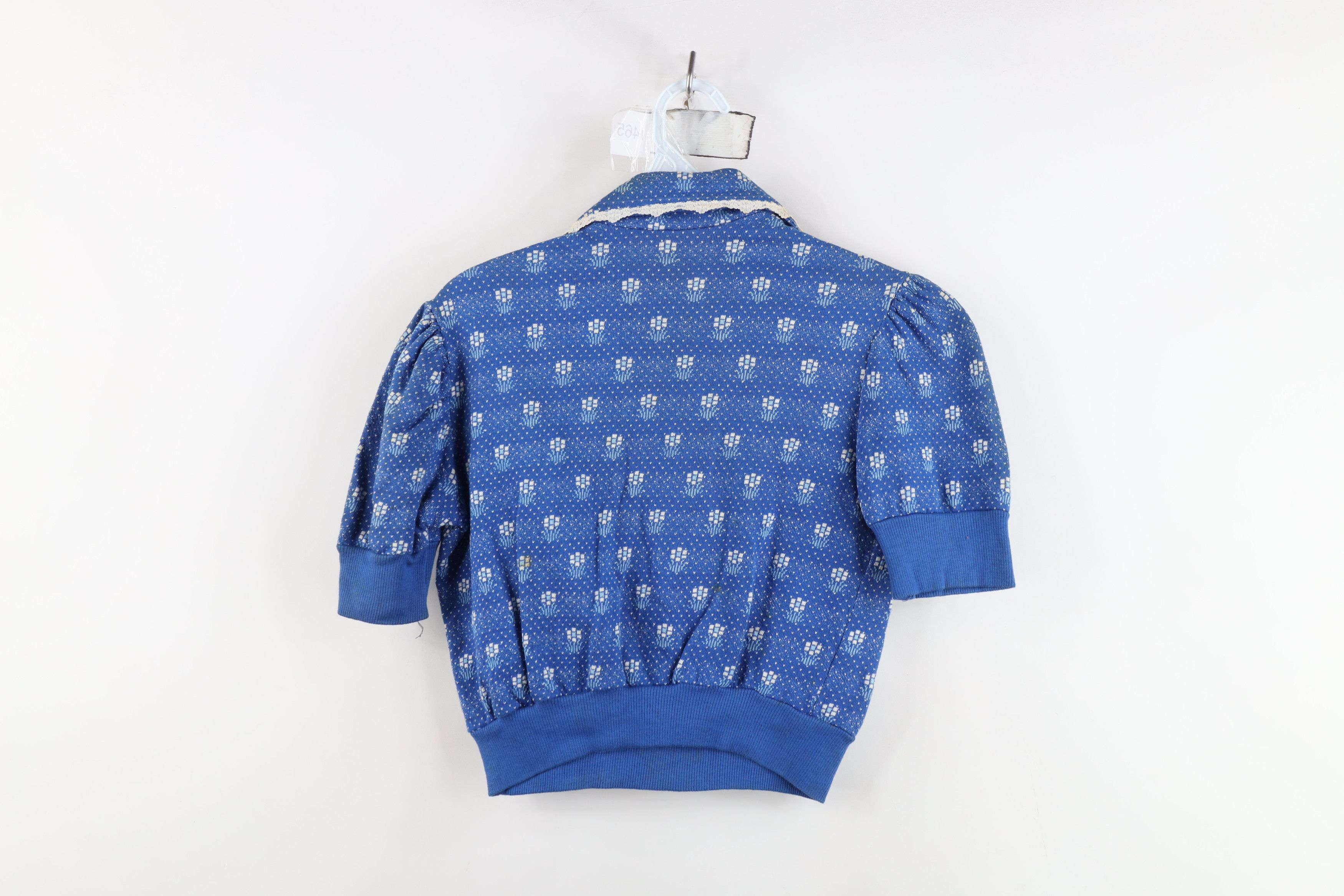 Vintage Vintage 60s Streetwear Flower Lace Knit Polo Shirt USA Size M / US 6-8 / IT 42-44 - 12 Thumbnail
