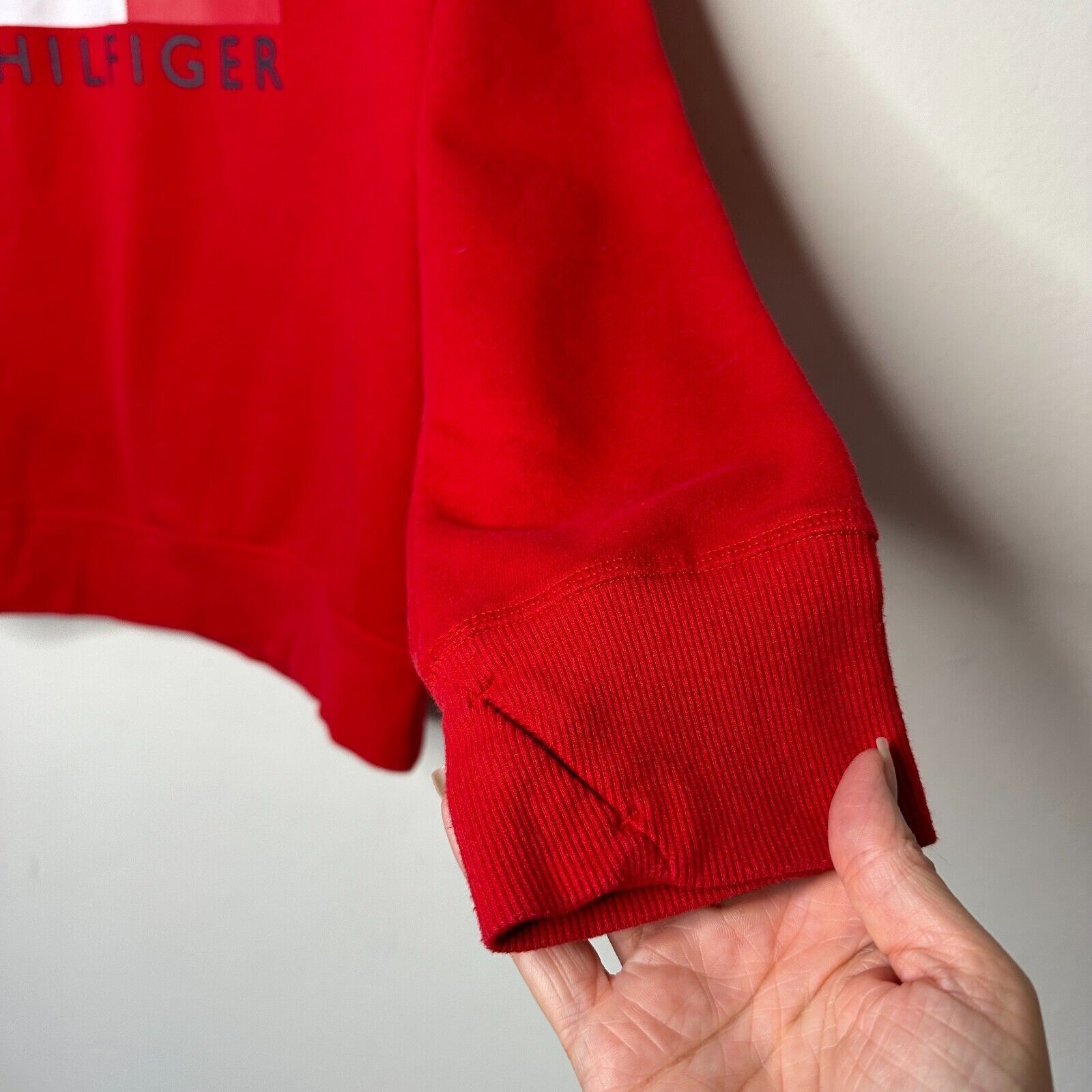 Tommy Hilfiger Tommy Hilfiger Sport Red Big Logo Sweatshirt Thumbhole XL Size XL / US 12-14 / IT 48-50 - 5 Thumbnail