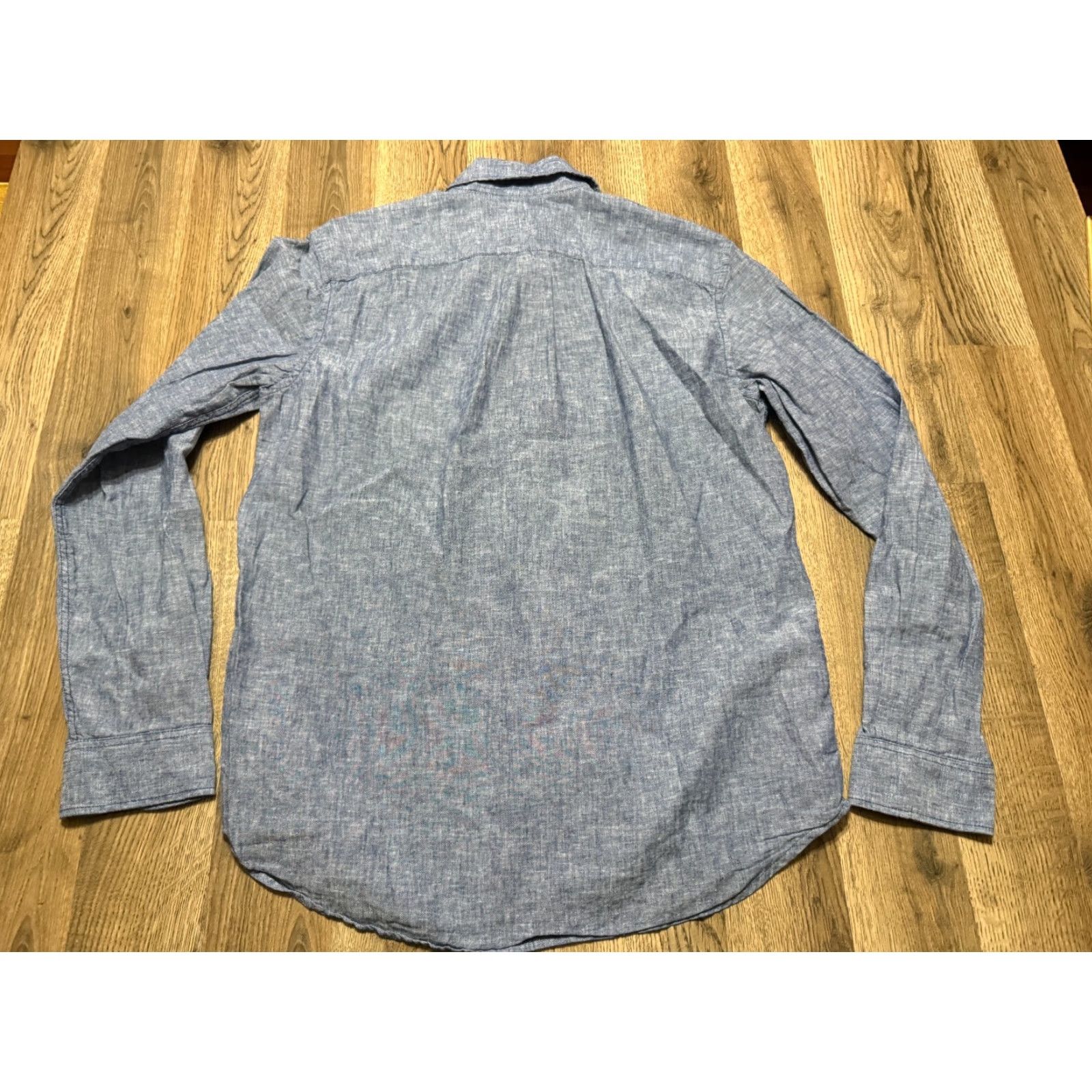 Gap GAP Shirt Men's Medium Blue Long Sleeve Button Up Standard Fit Linen Blend Size US M / EU 48-50 / 2 - 2 Thumbnail