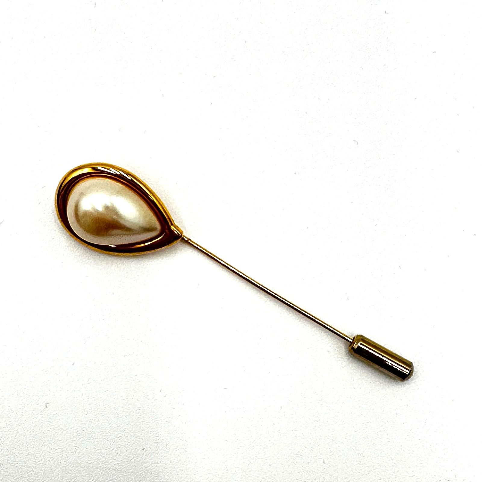 Monet Monet Mark VTG Faux Pearl & Gold Teardrop Brooch Pin 3" Size ONE SIZE - 14 Thumbnail
