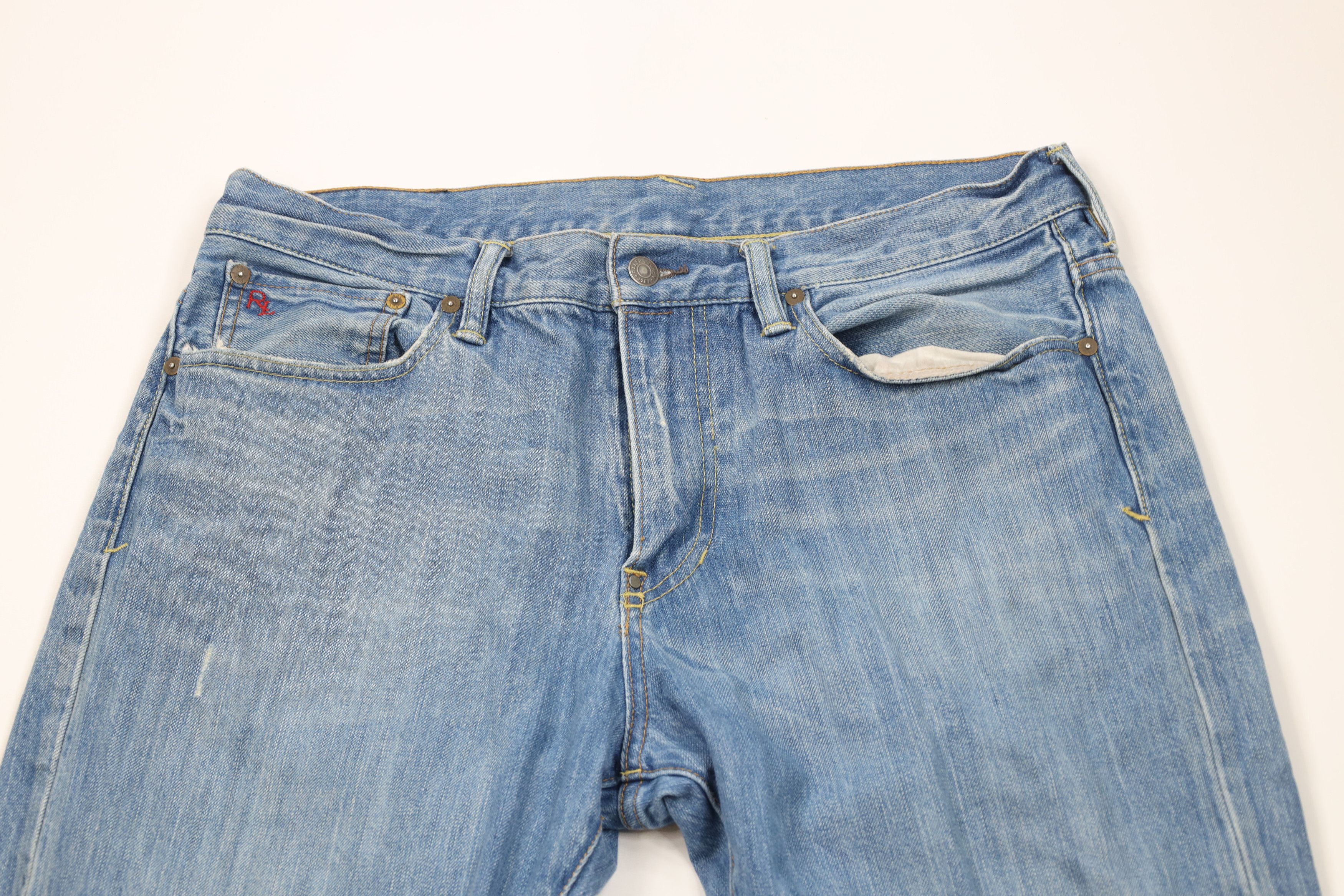 Polo Ralph Lauren × Vintage Vintage Ralph Lauren 67 Vintage Cut Wide Leg Jeans Blue Size US 33 - 2 Thumbnail