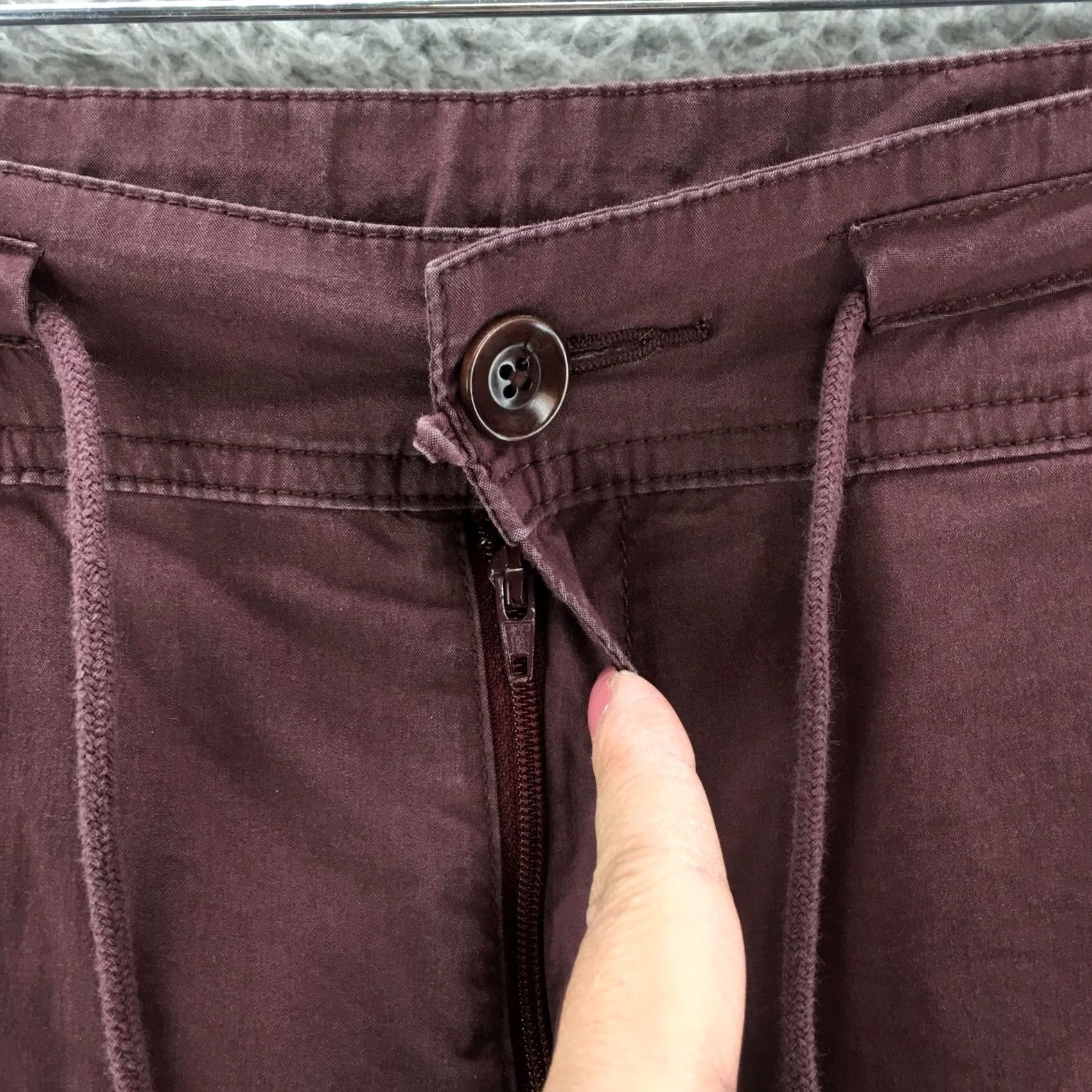 Vintage Woolrich Purple Cropped Pants Womens 12 Mid Rise Drawstring Zip Fly Side Pocket Size 34" / US 12 / IT 48 - 4 Thumbnail