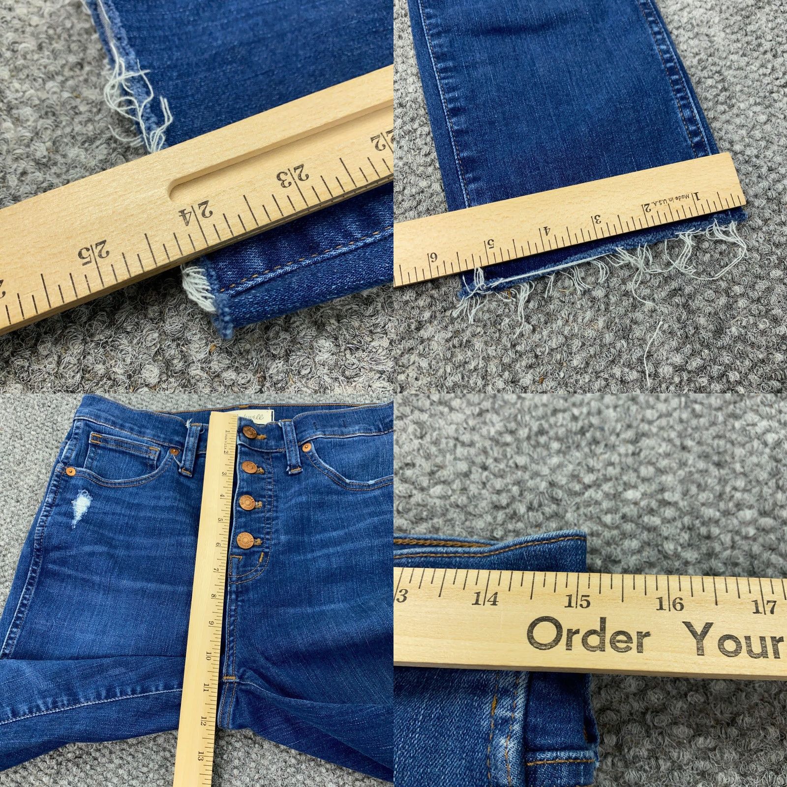 Madewell Madewell Capri Jeans Womens Size 28 Blue High Rise Skinny Button Fly Raw Hem Size 28" / US 6 / IT 42 - 8 Thumbnail